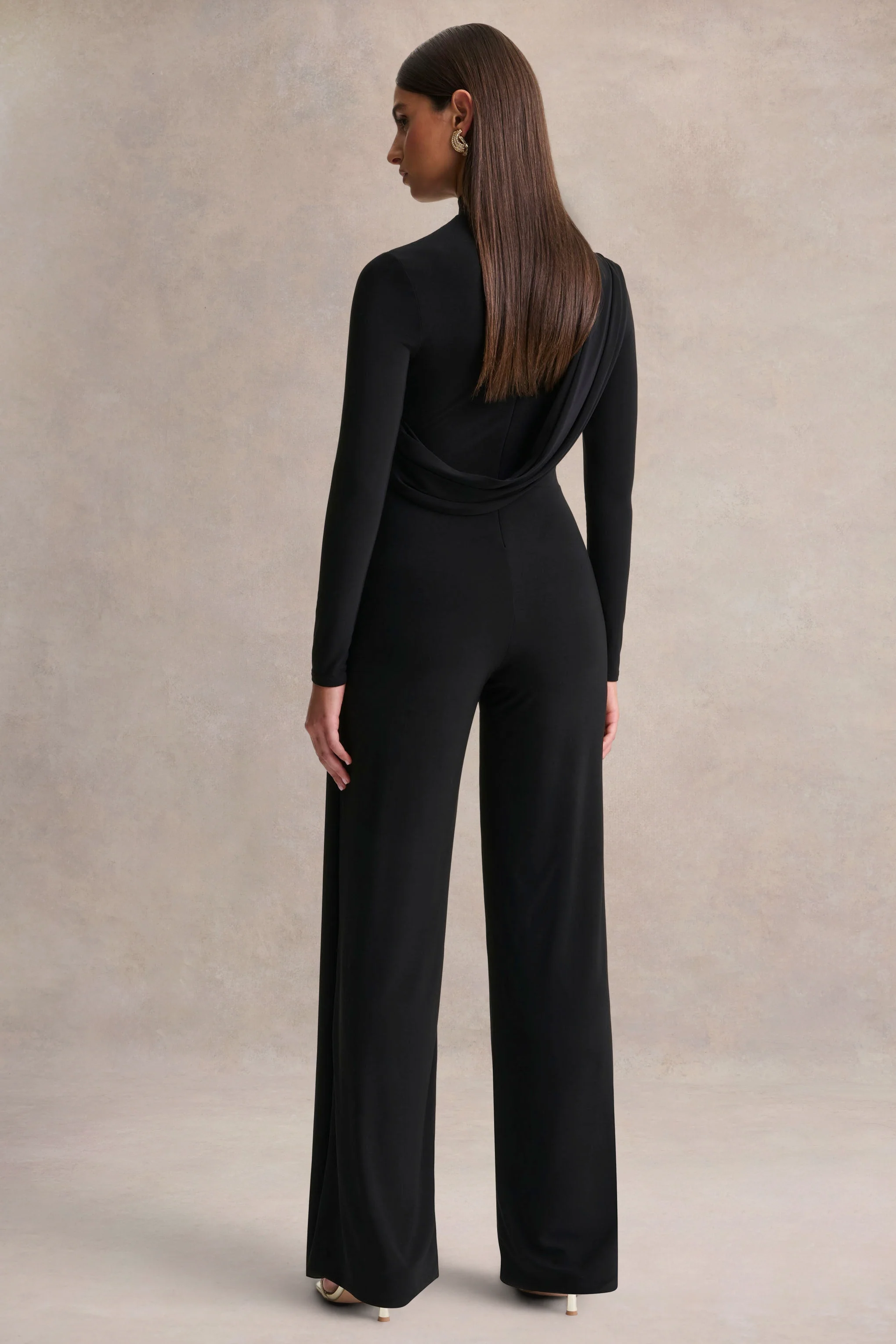 Havenna | Black High-Neck Jumpsuit - Image 2