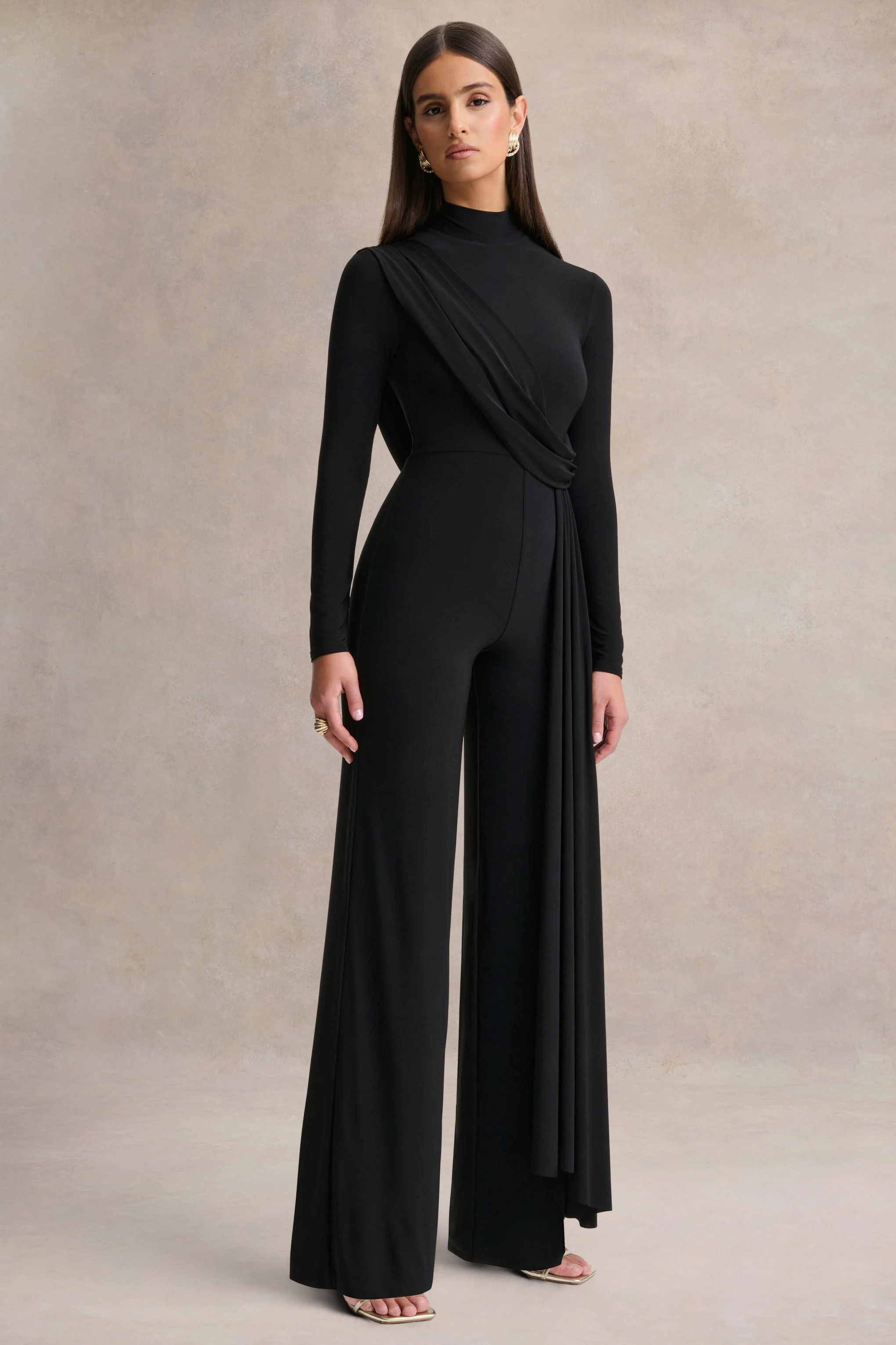 Havenna | Black High-Neck Jumpsuit - Image 4