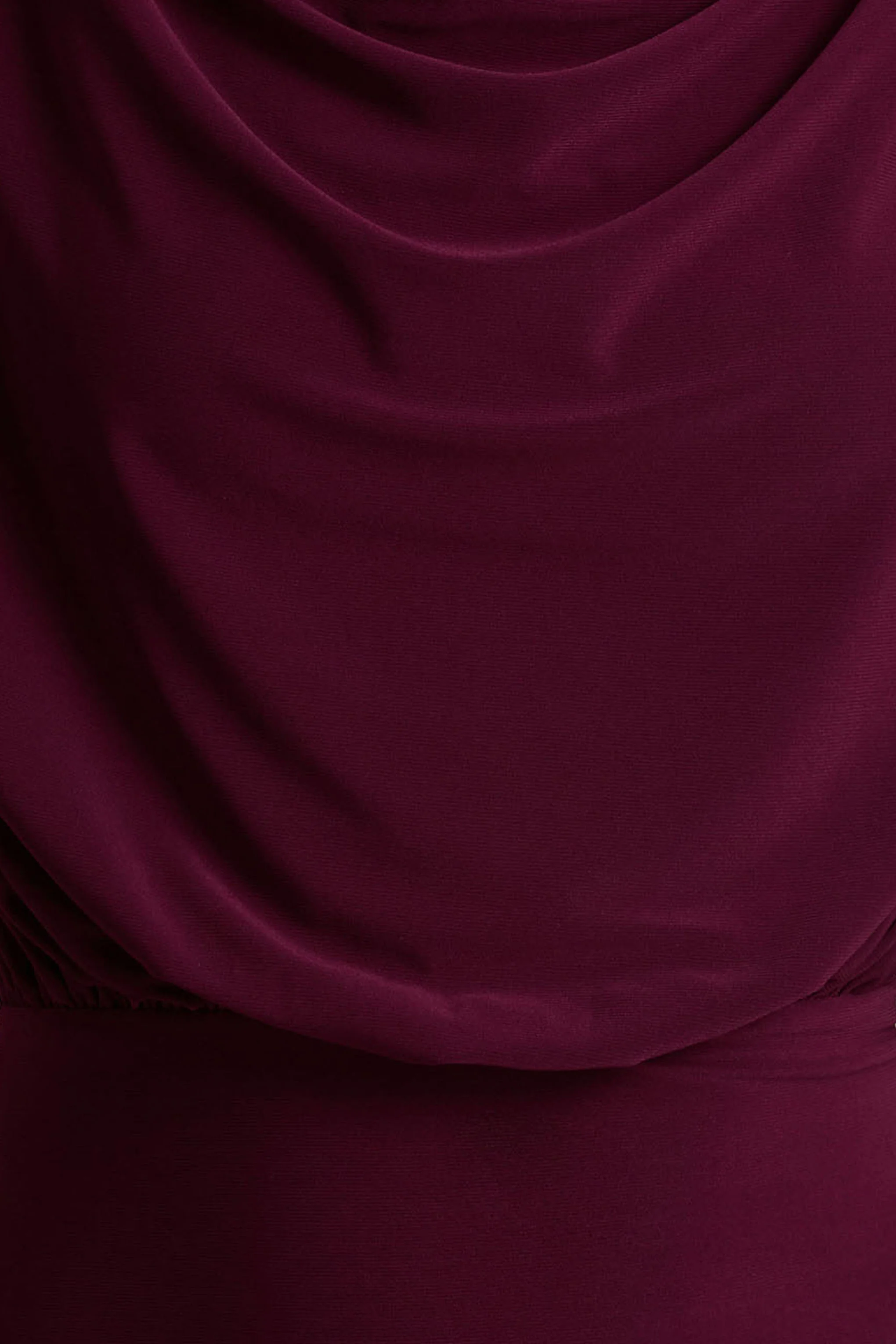 Hermia | Burgundy High-Neck Midi Dress - Image 6