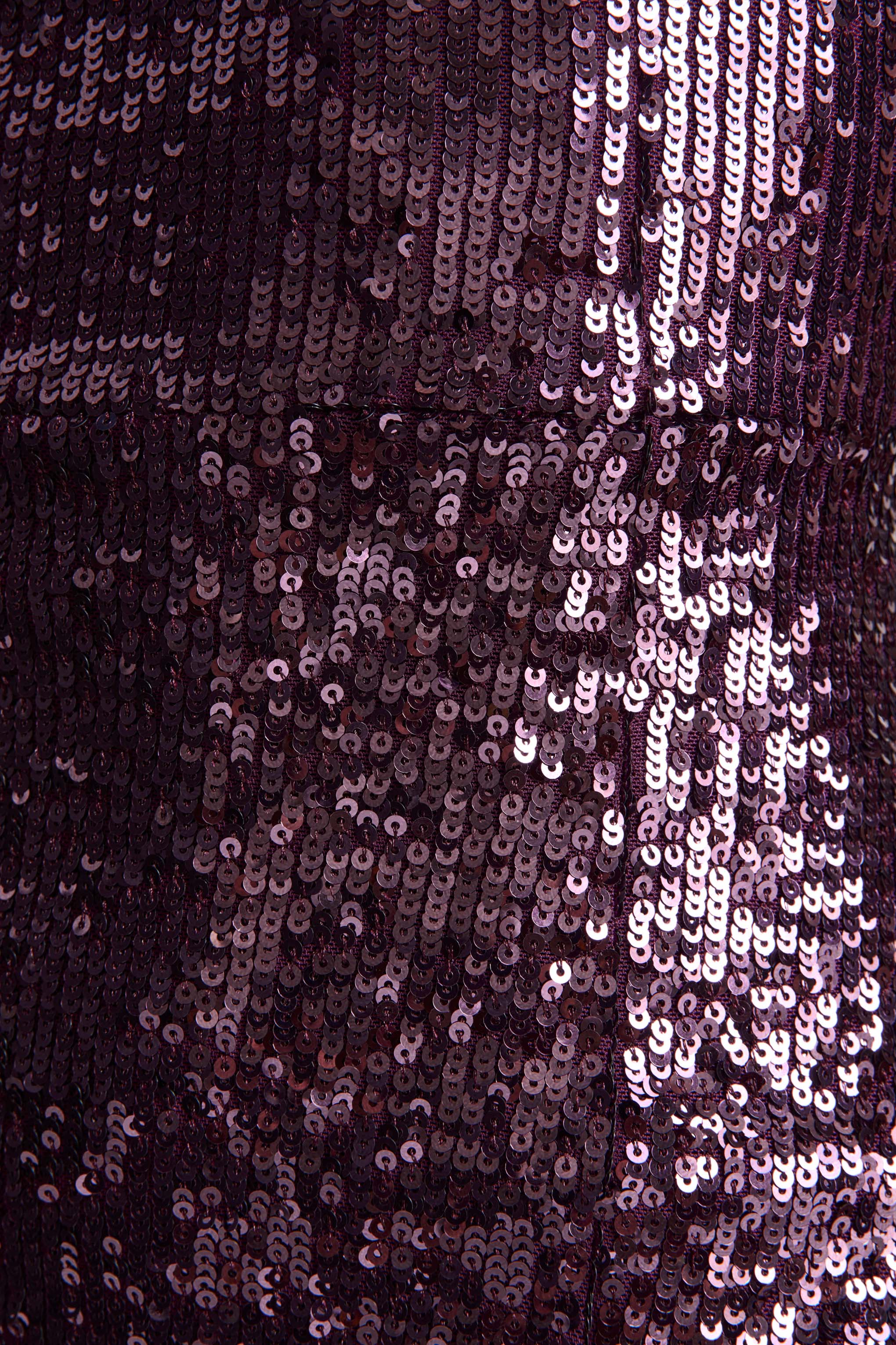 High Life | Plum Sequin Square-Neck Maxi Dress With Front-High Split - Image 6