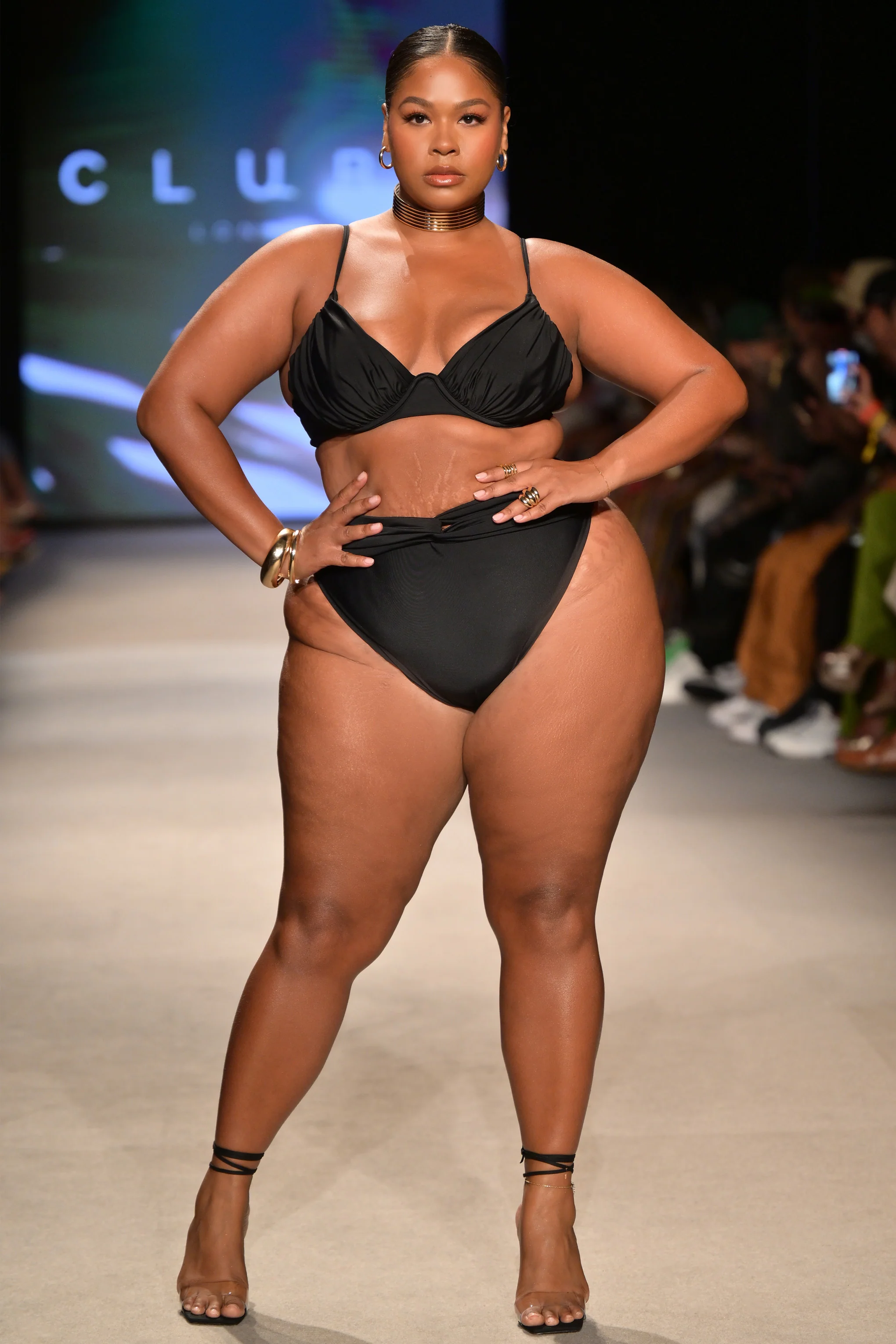 High Tide | Black High Waisted Twist Front Bikini Bottoms - Image 7