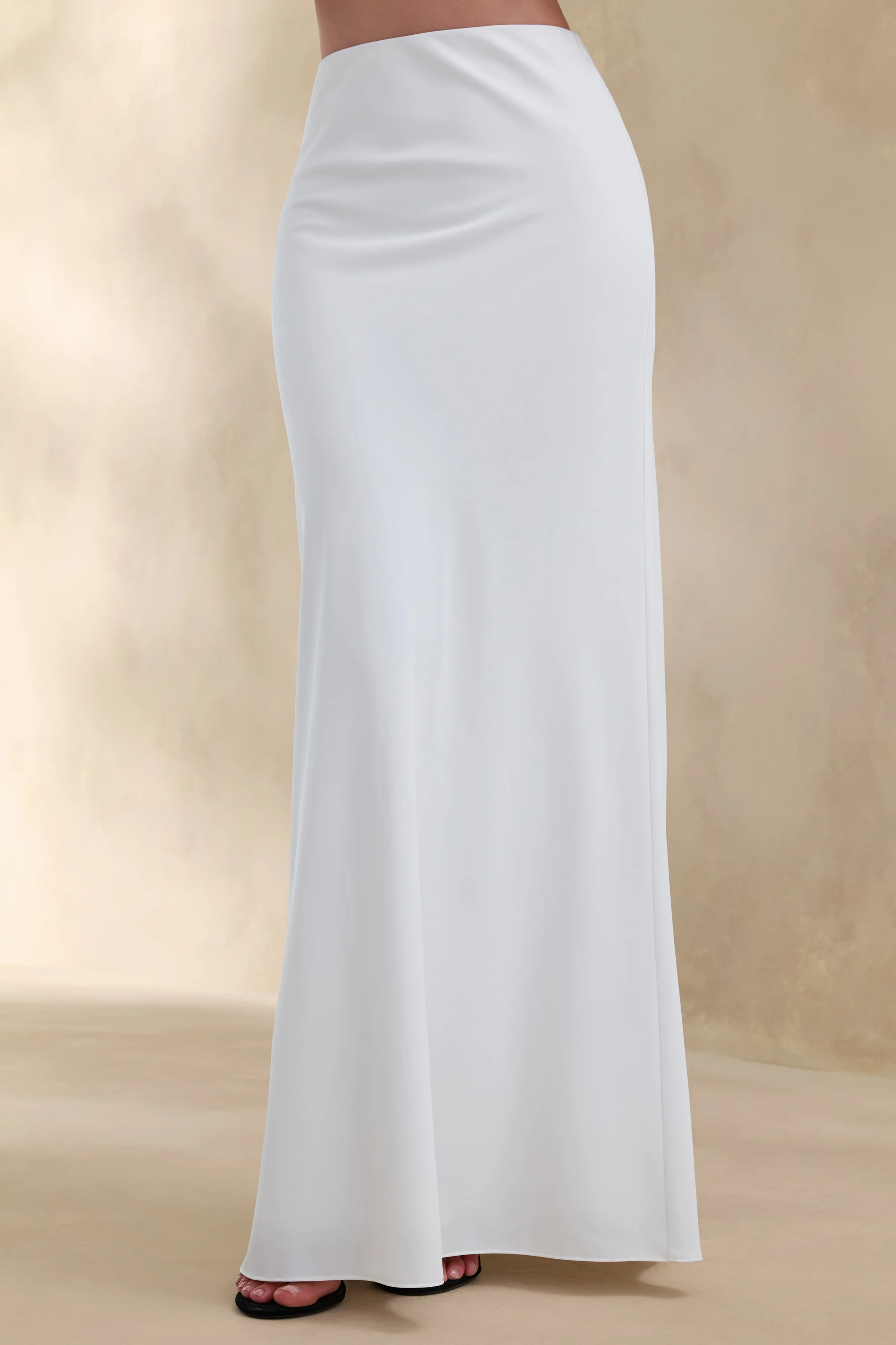 Iveta | White Satin Maxi-Skirt - Image 3