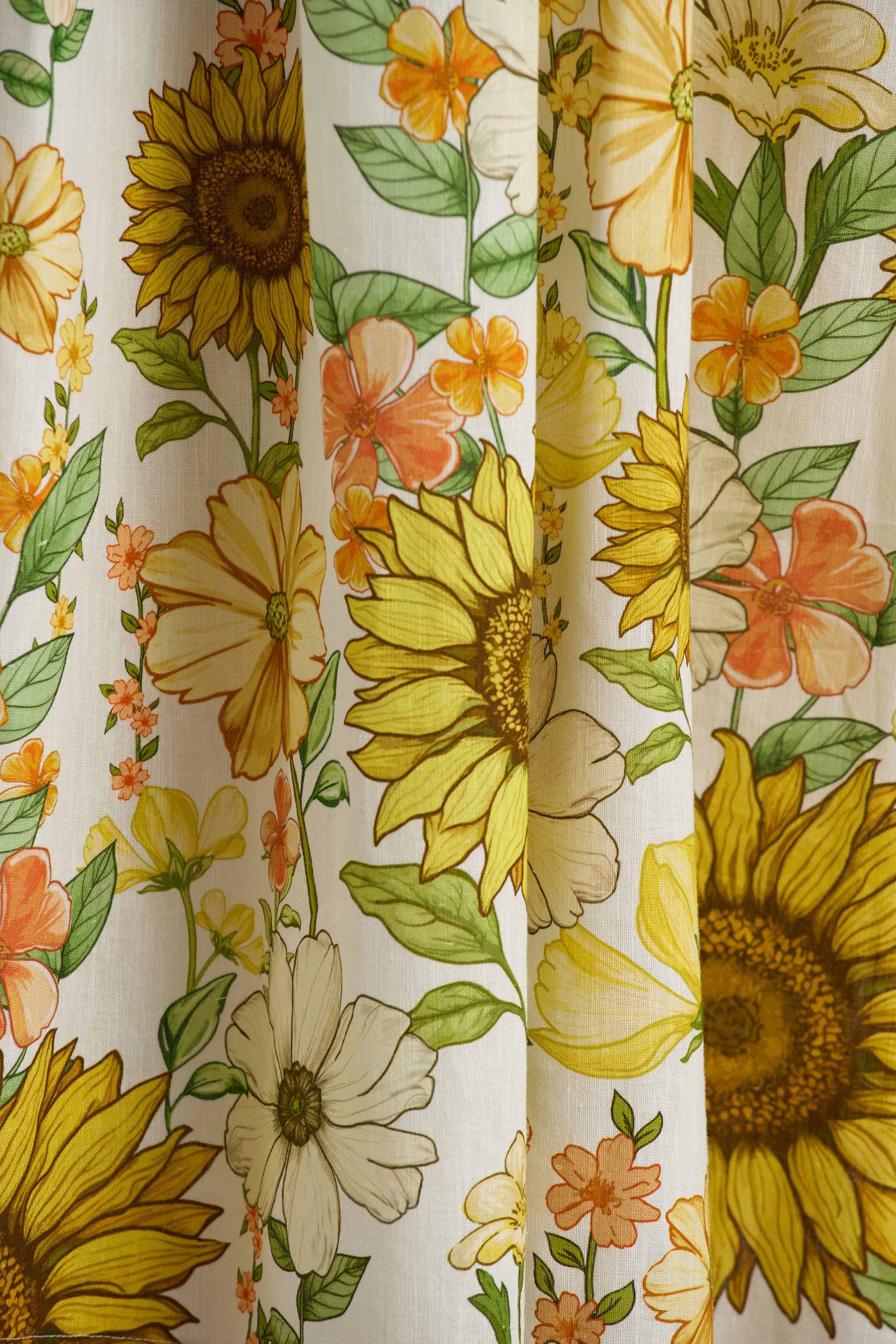 Ivory | Sunflower Print Bandeau High-Low Midi Dress - Image 6