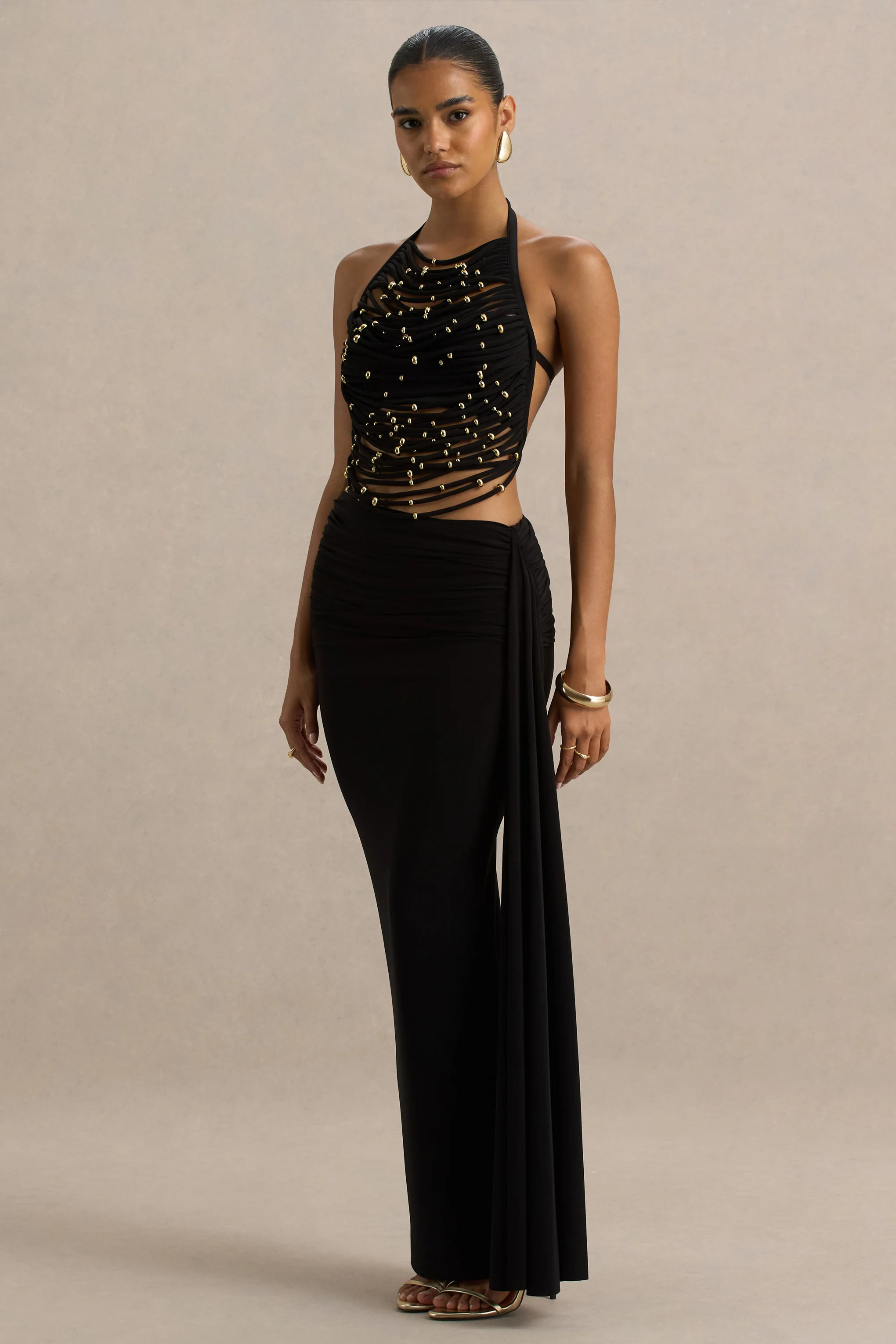 Joi | Black Maxi Skirt With Sash Detail - Image 6