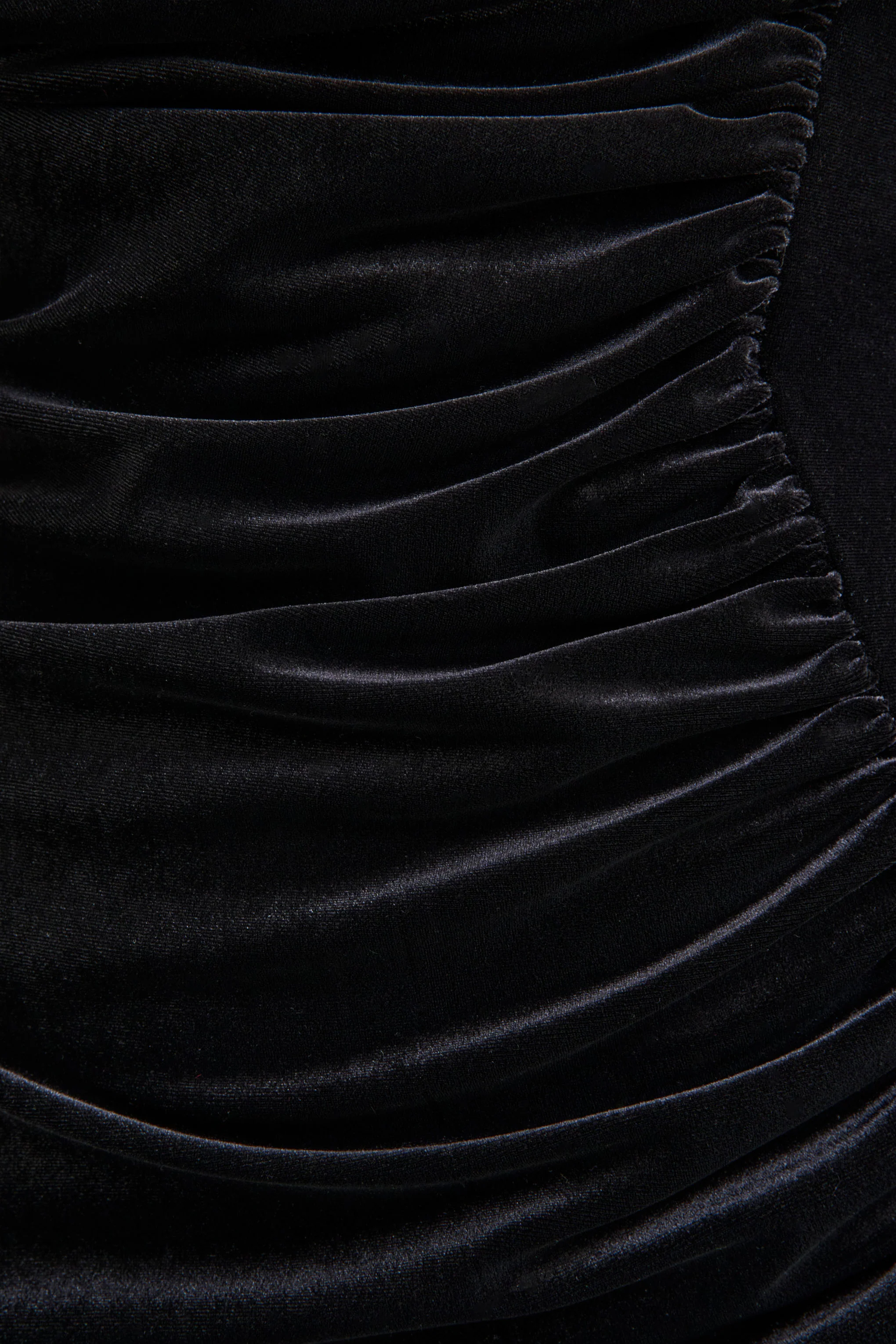 Jovita | Black Velvet Cowl-Neck Maxi Dress With Gathered-Detailing - Image 4