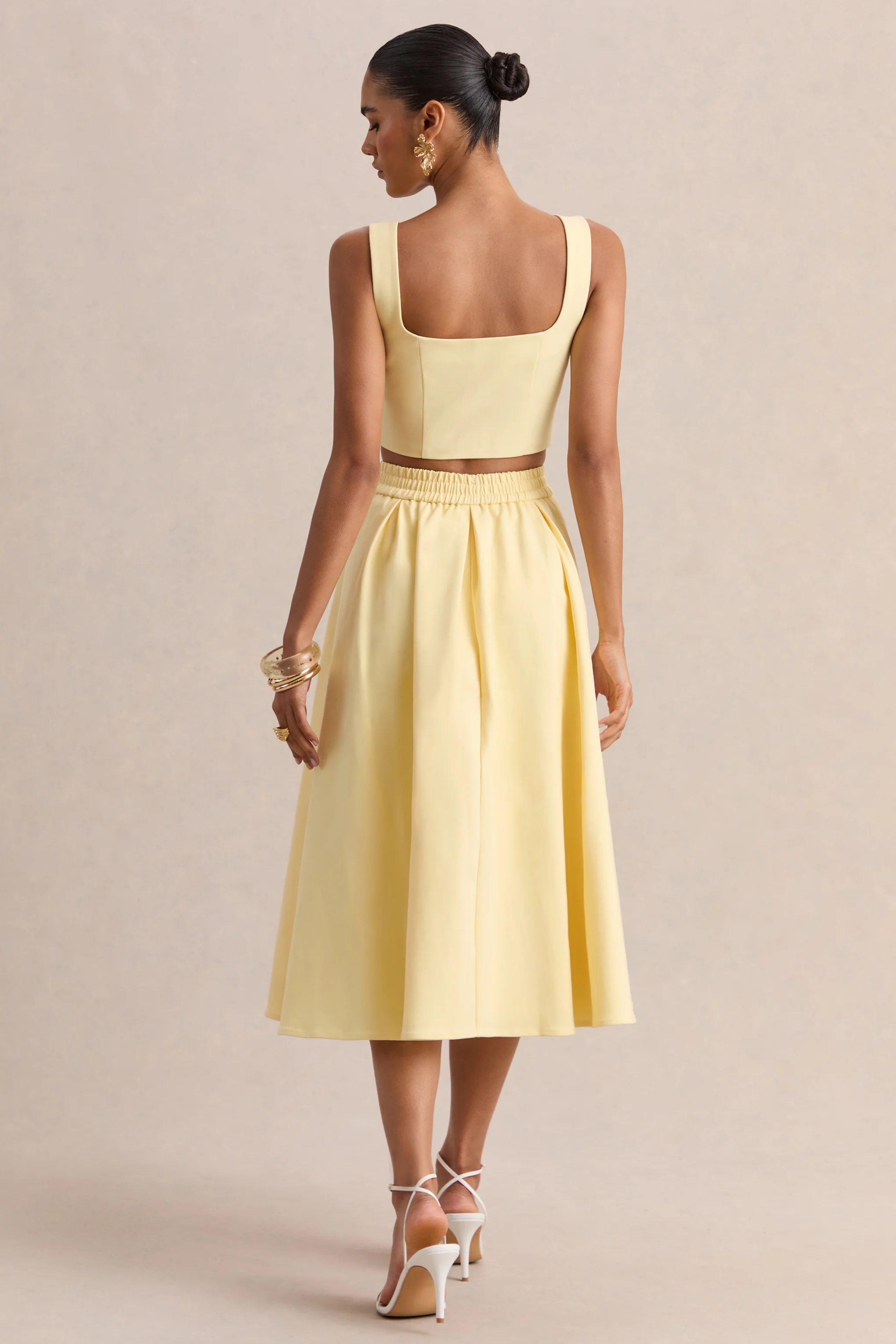 Joy | Lemon A-Line Midi Skirt - Image 2