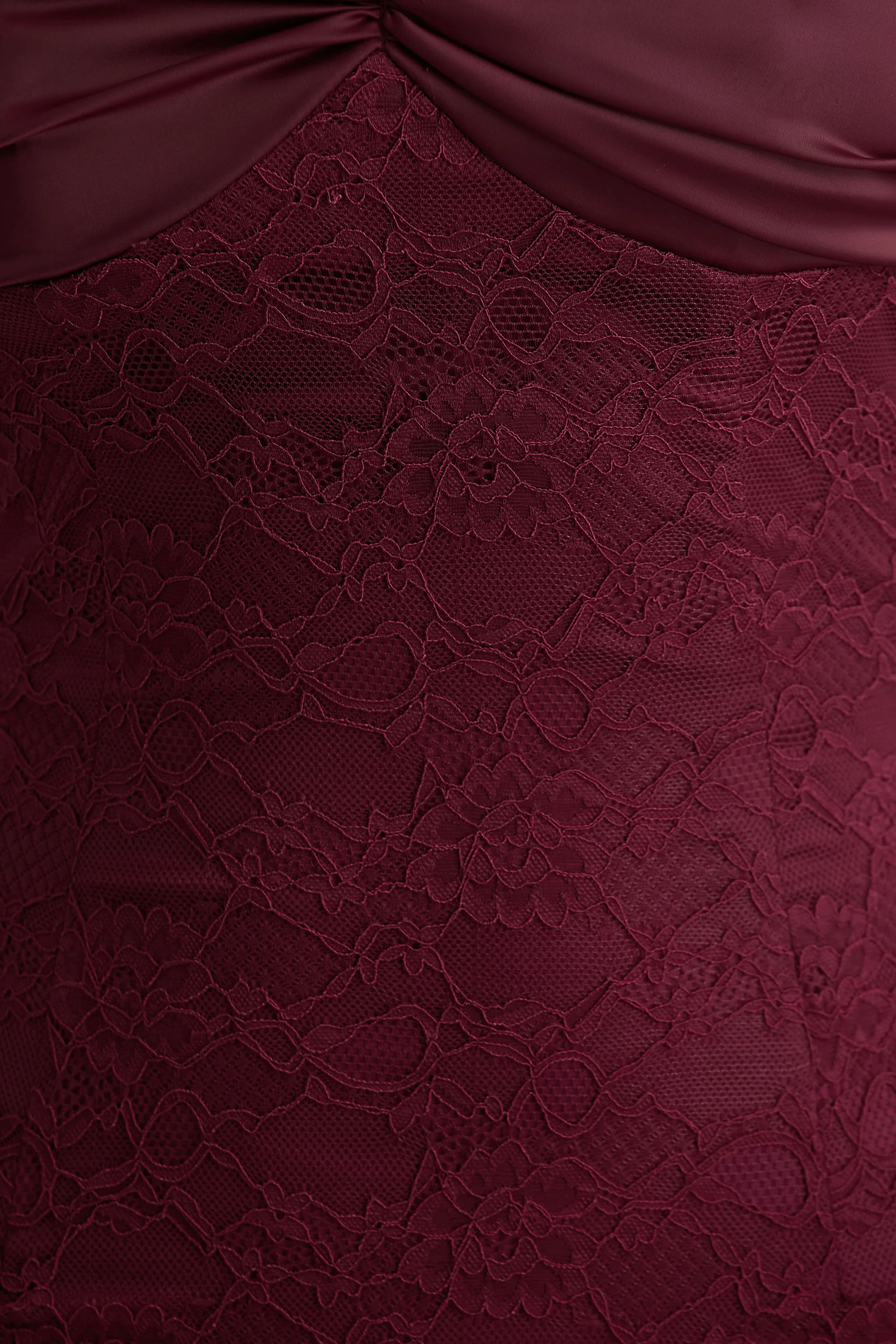 Juana | Burgundy Lace And Satin Sweetheart-Neck Satin Maxi Dress - Image 6