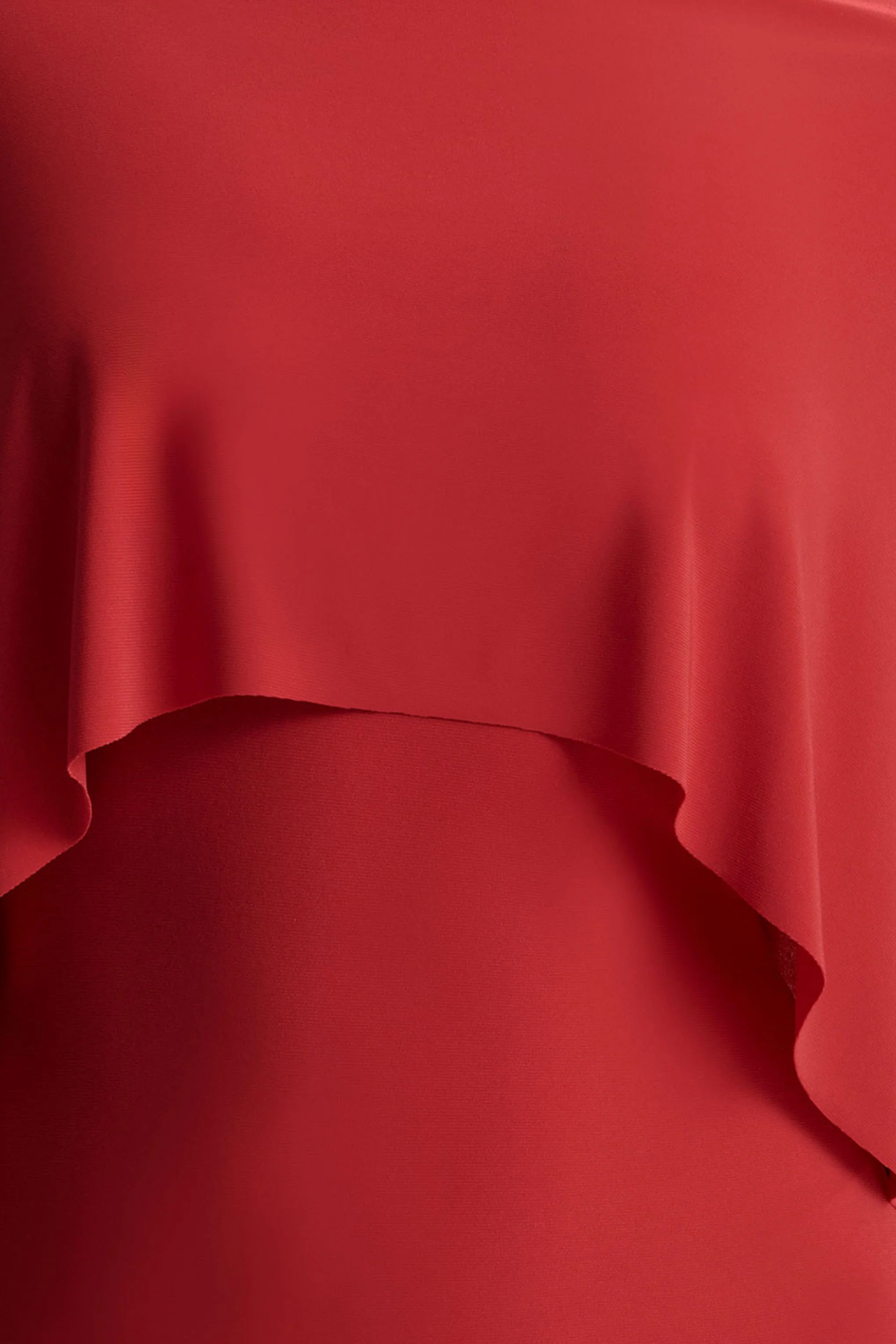 Kalani | Red Crew-Neck Midi Dress With Cape-Sleeves - Image 6