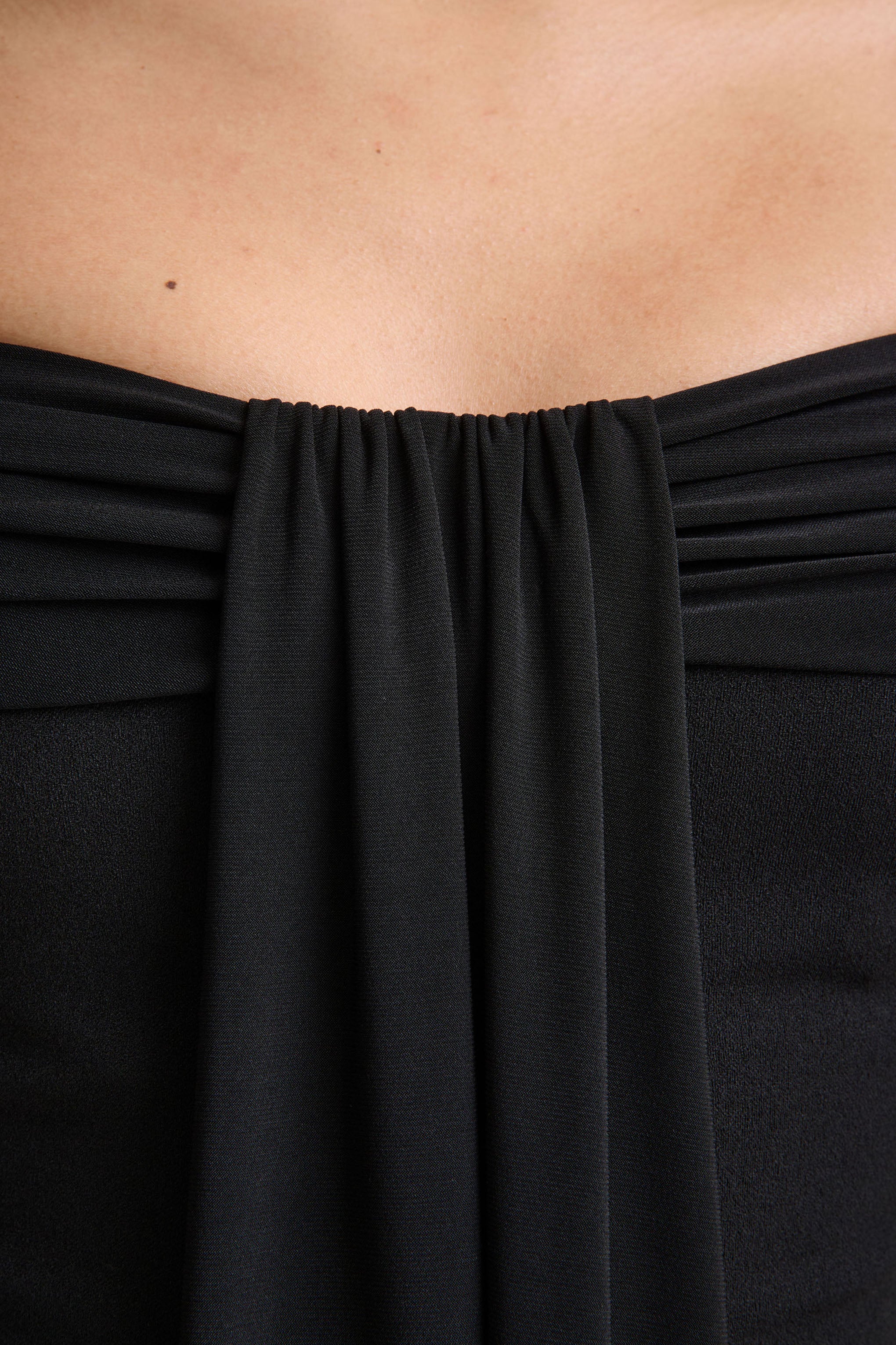 Kalida | Black Bardot-Neck Jumpsuit With Sash-Detail - Image 6