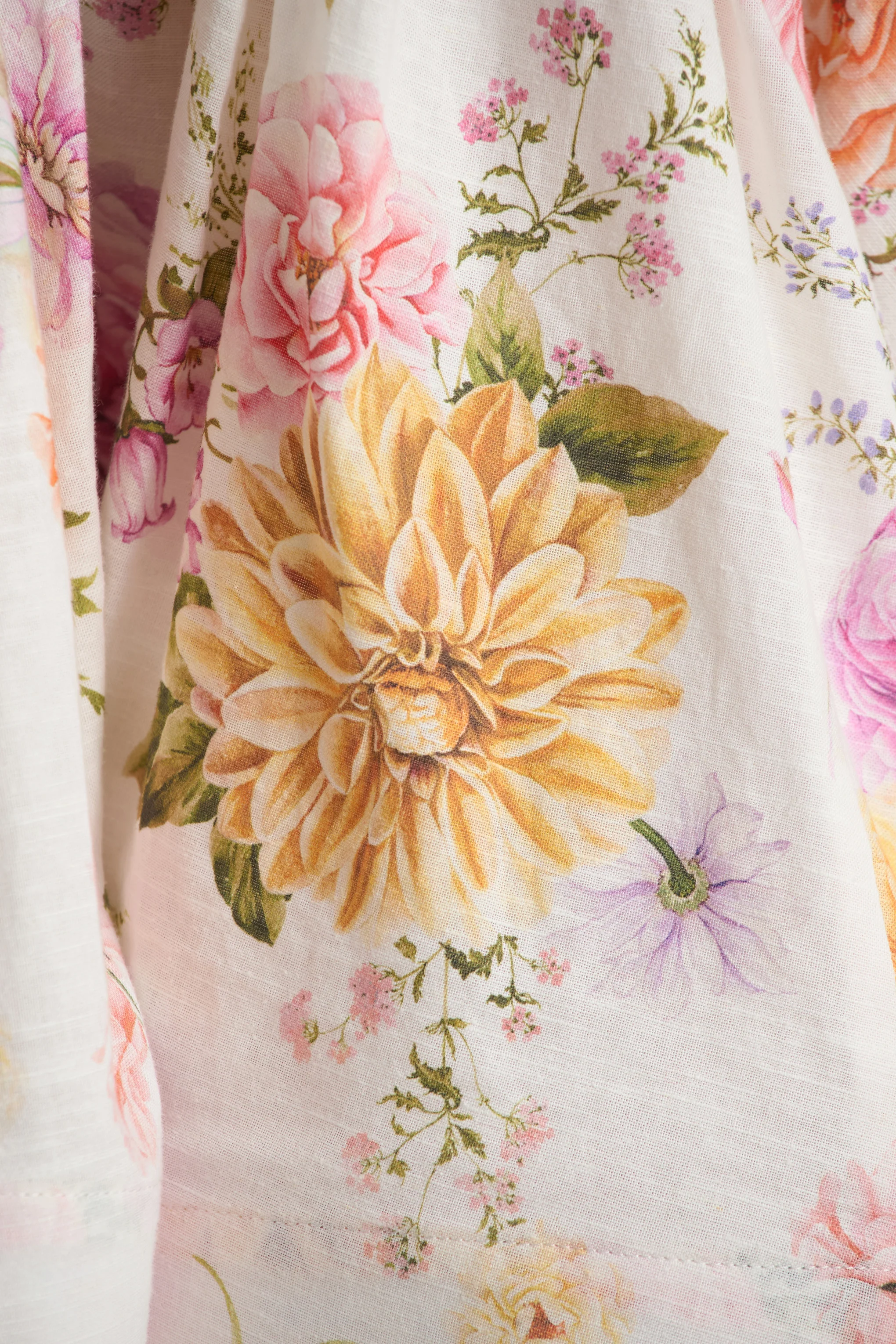 Kasey | Cream Floral Print Halter-Neck Mini Dress With Ruffle Detail - Image 7