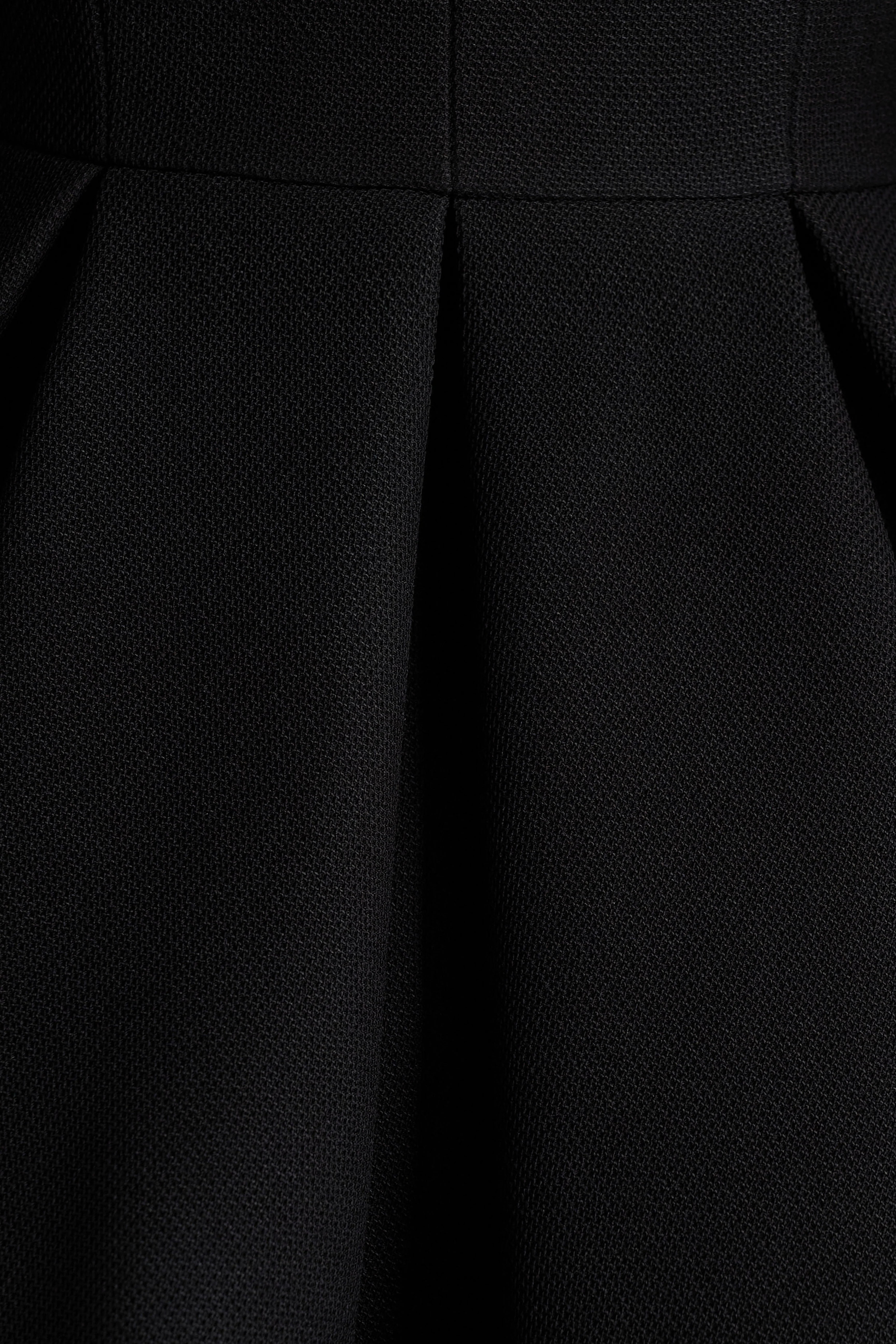 Kat | Black Plunge-Neck Tailored Mini Dress - Image 6