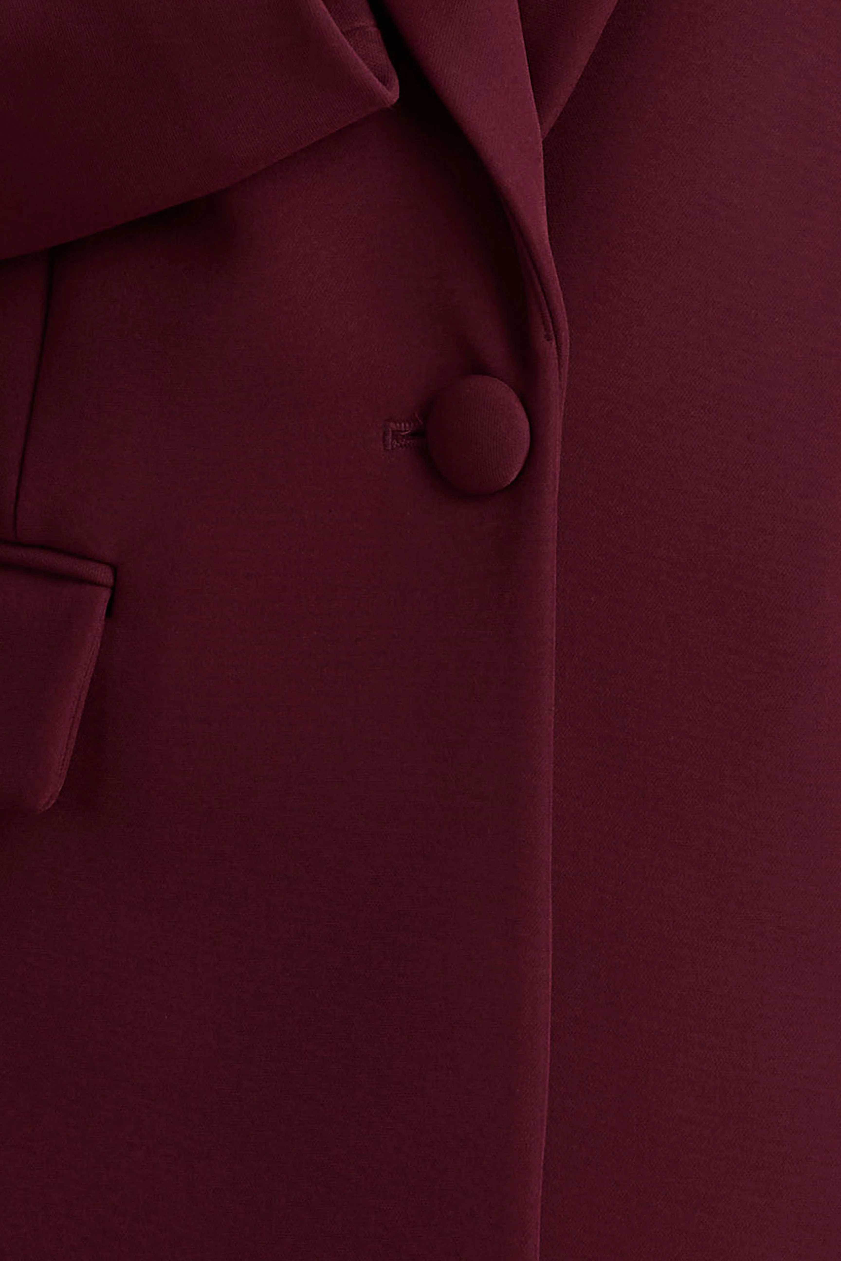 Katherine | Burgundy Plunge-Neck Oversized Blazer - Image 6