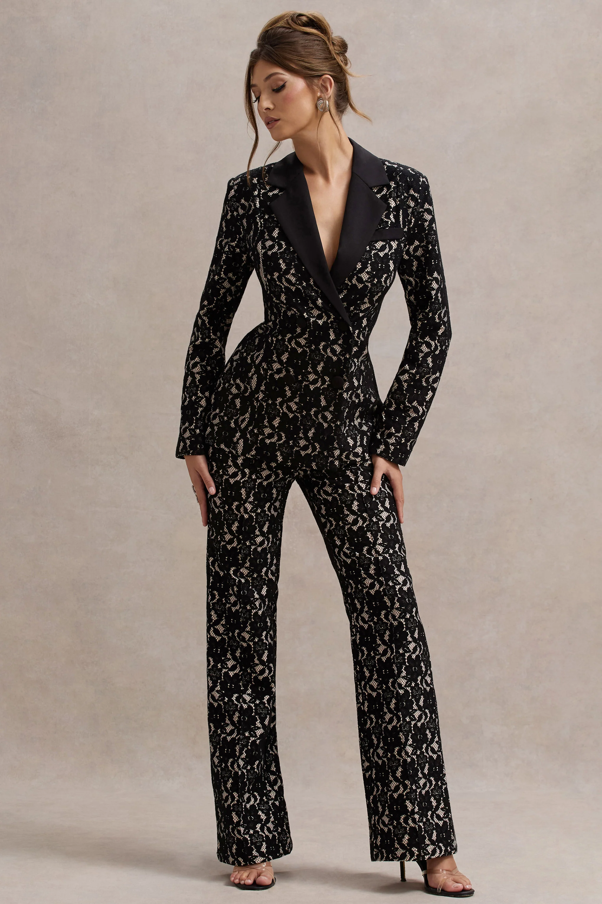 Kennedy | Black Lace Tailored Blazer - Image 5