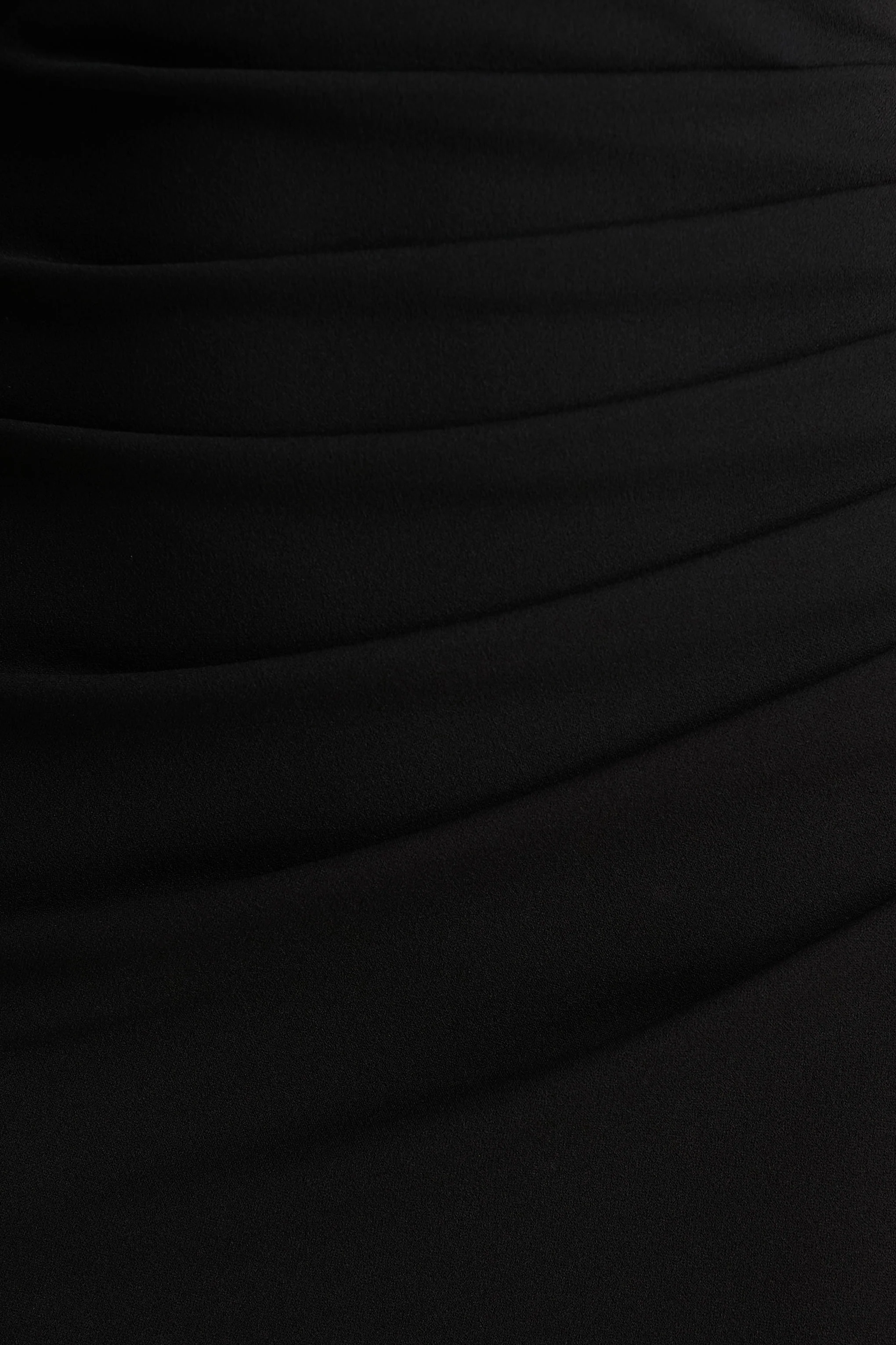 Leah | Black Asymmetric-Neck Midi Dress With Cape-Sleeve - Image 6