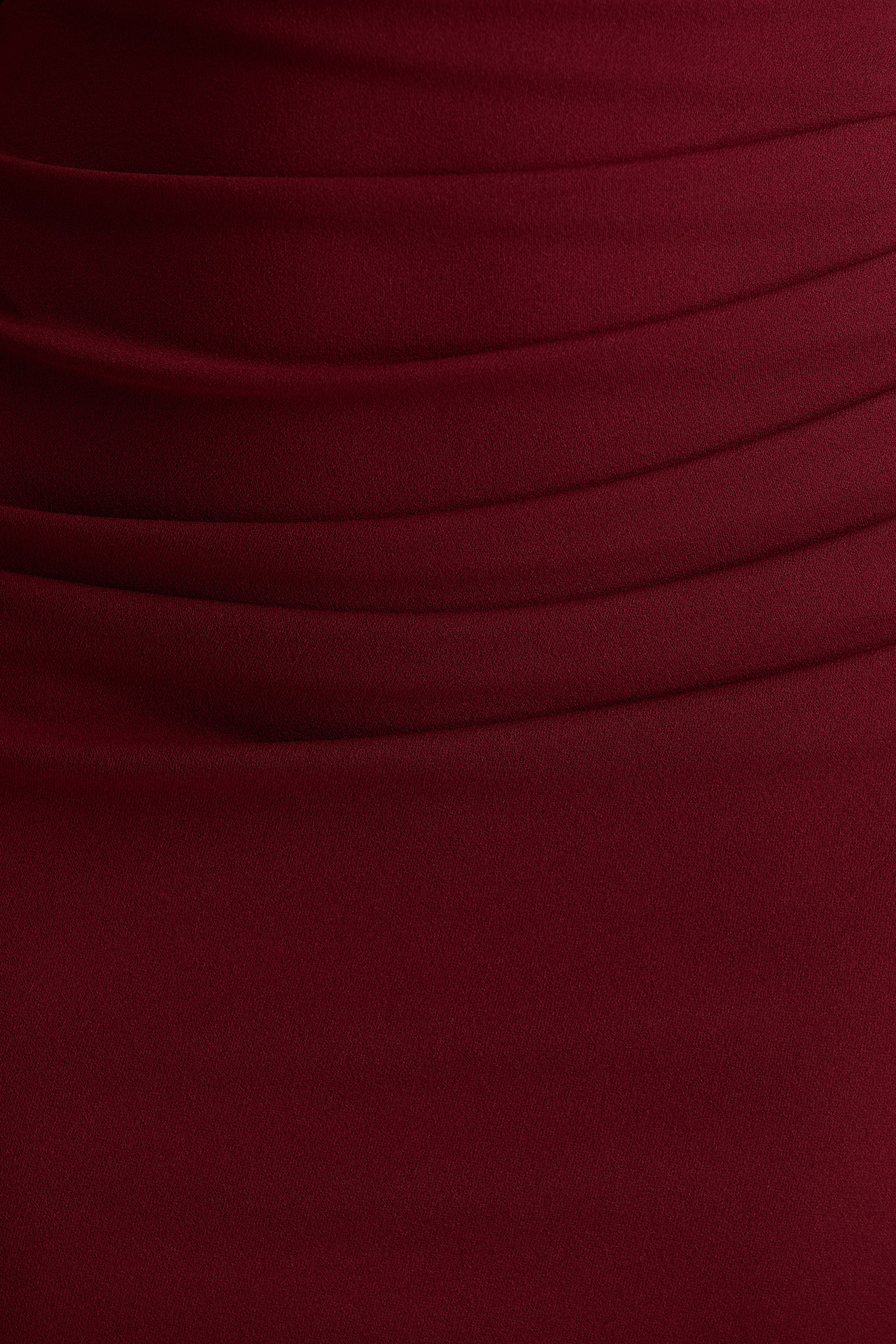 Leah | Burgundy Asymmetric-Neck Midi Dress With Cape-Sleeve - Image 6