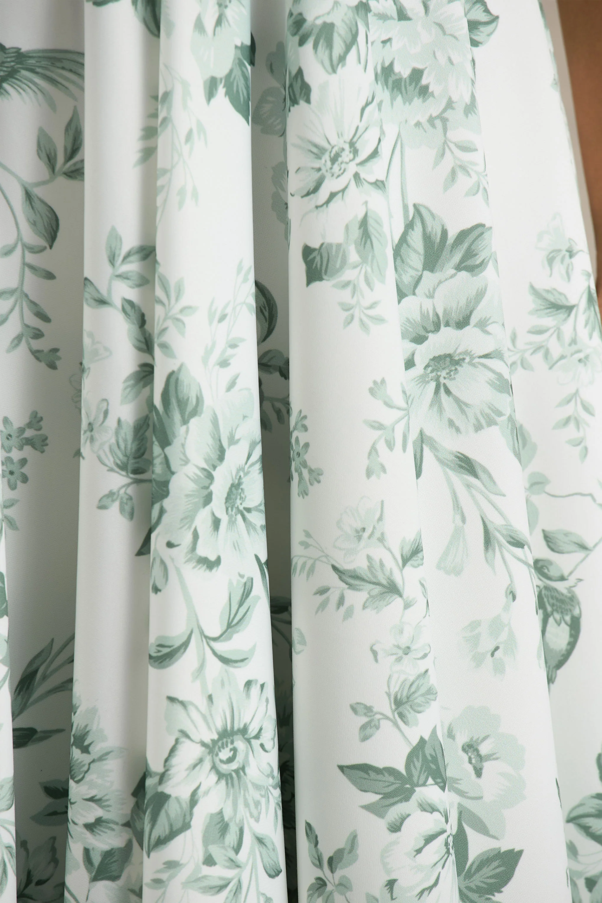 Lissa | Green Porcelain Print Square-Neck Midi Dress - Image 7