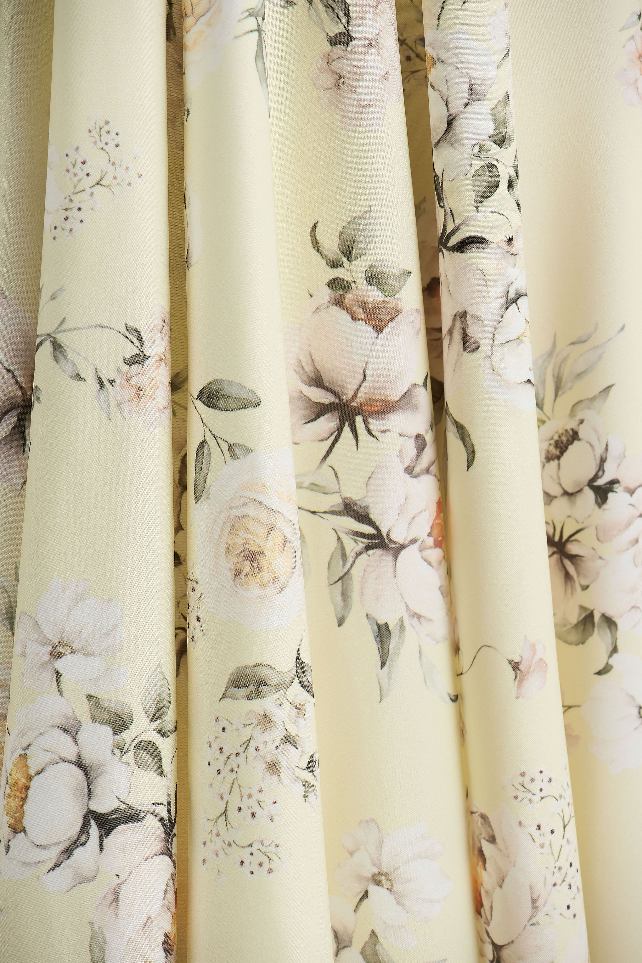 Lissa | Lemon Floral Bouquet Print Square-Neck Midi Dress - Image 8