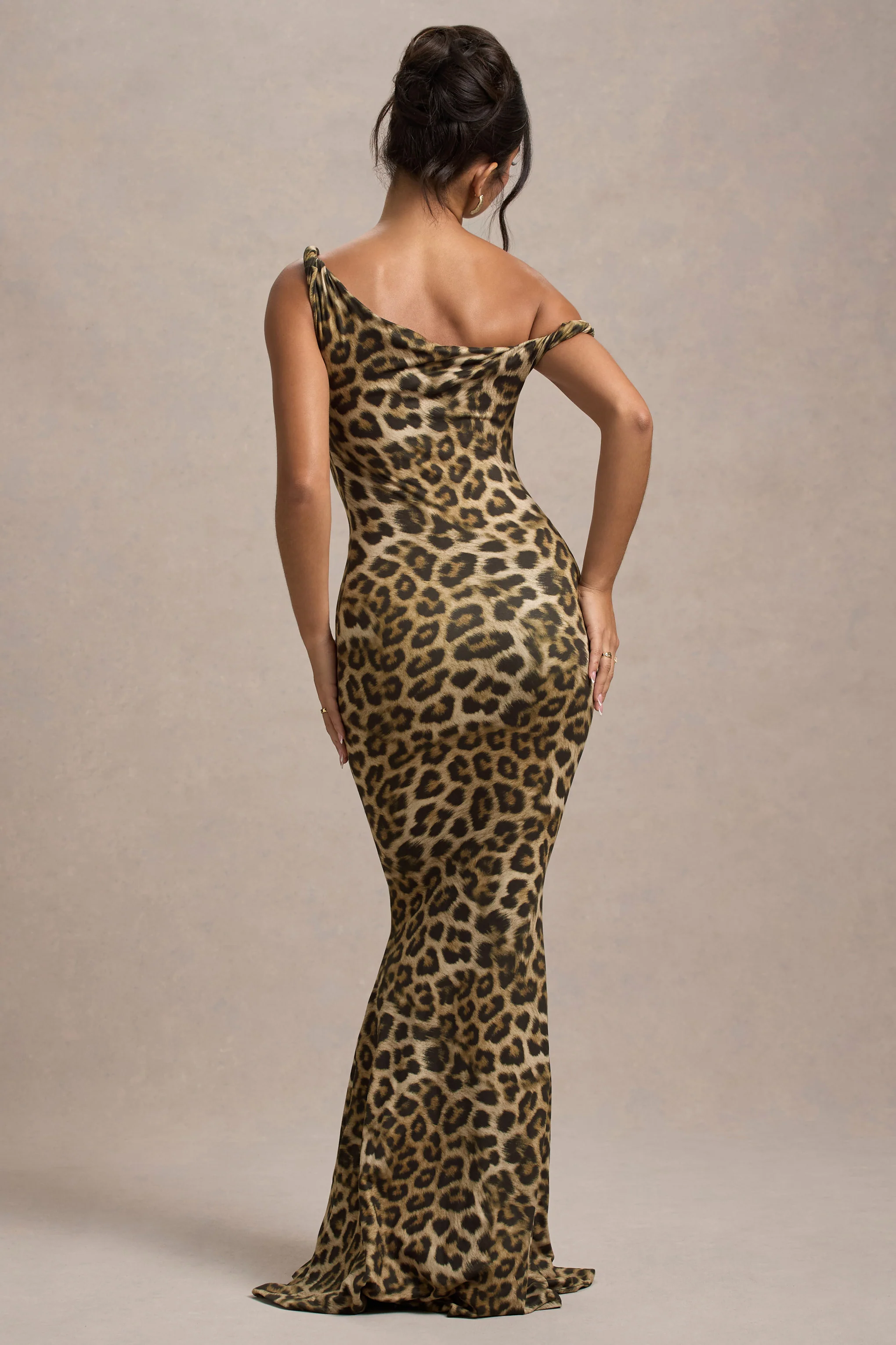 Lita | Leopard Print Twisted Asymmetric Maxi Dress - Image 3