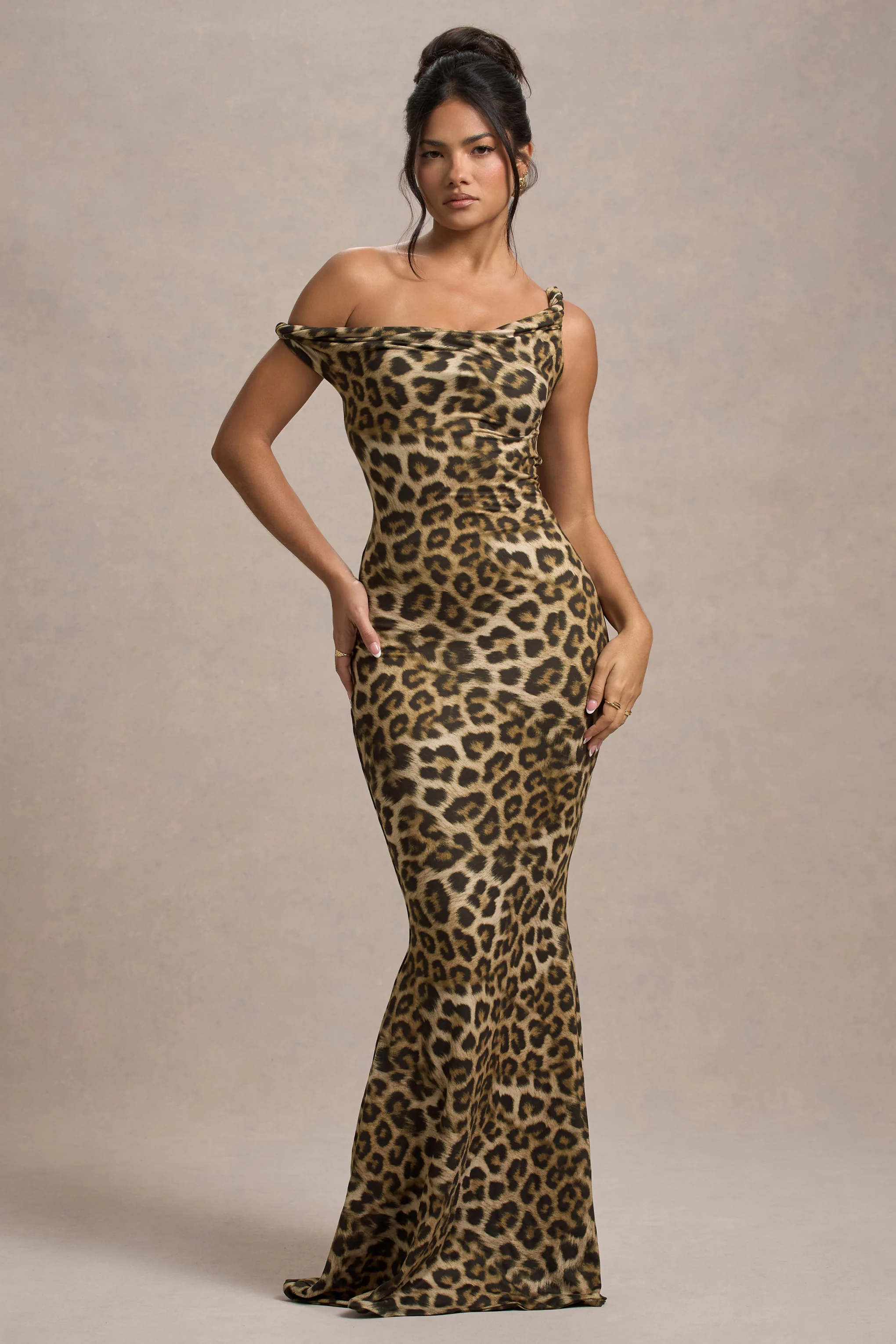 Lita | Leopard Print Twisted Asymmetric Maxi Dress - Image 7