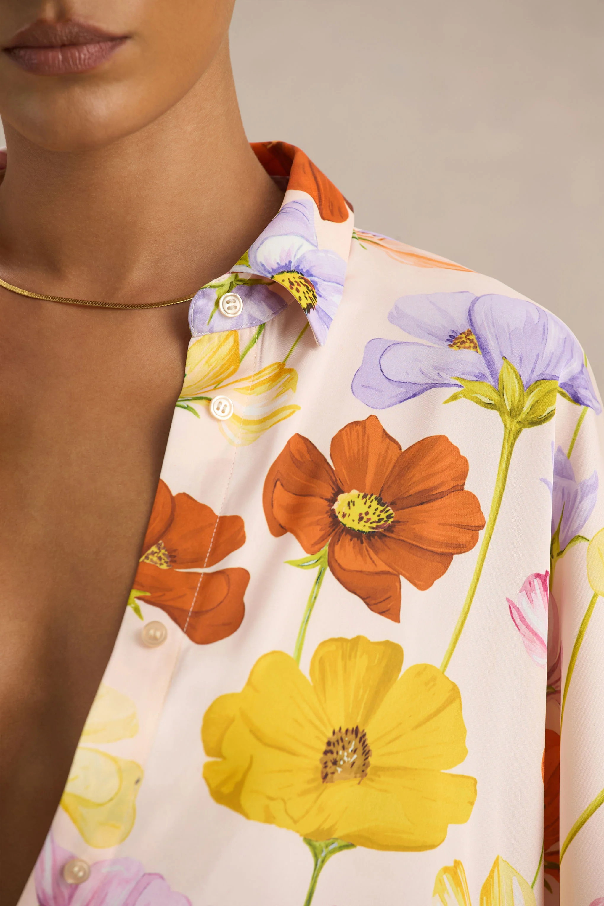 Lolite | Bright Floral Print Long-Sleeve Shirt - Image 3