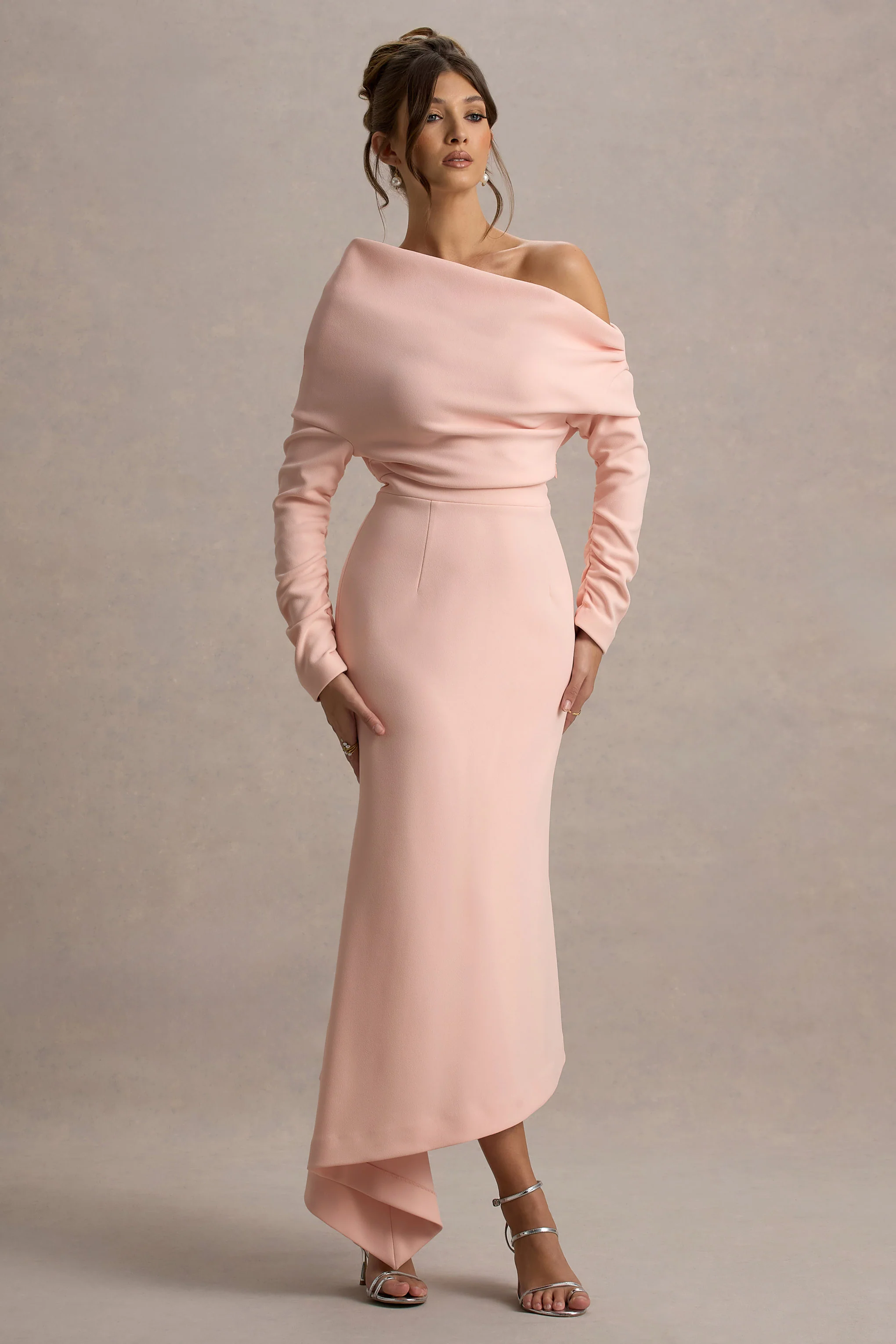 Lou | Pink One-Shoulder Asymmetric Maxi Dress - Image 5
