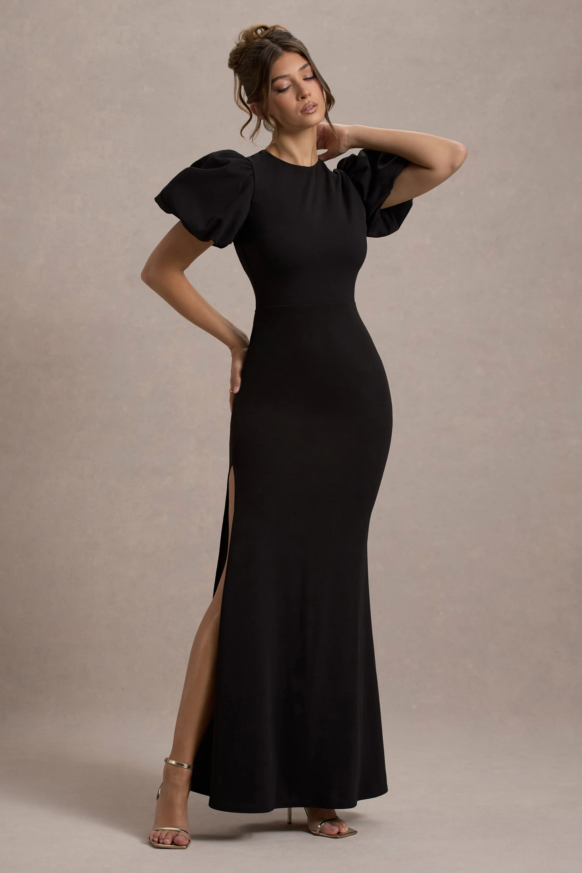 Love Letters | Black Puff-Sleeve Maxi Dress - Image 4