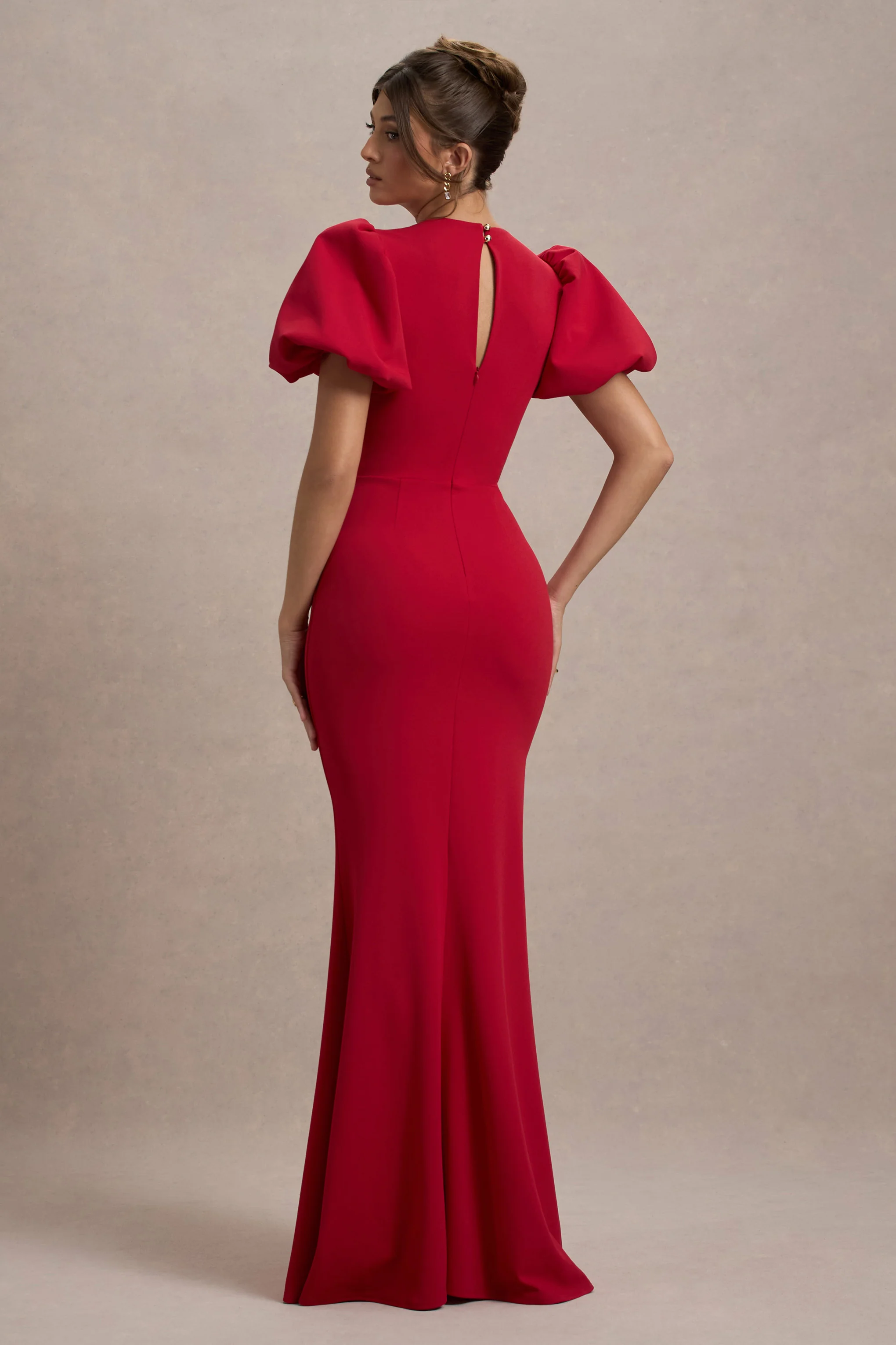 Love Letters | Red Puff-Sleeve Maxi Dress - Image 2