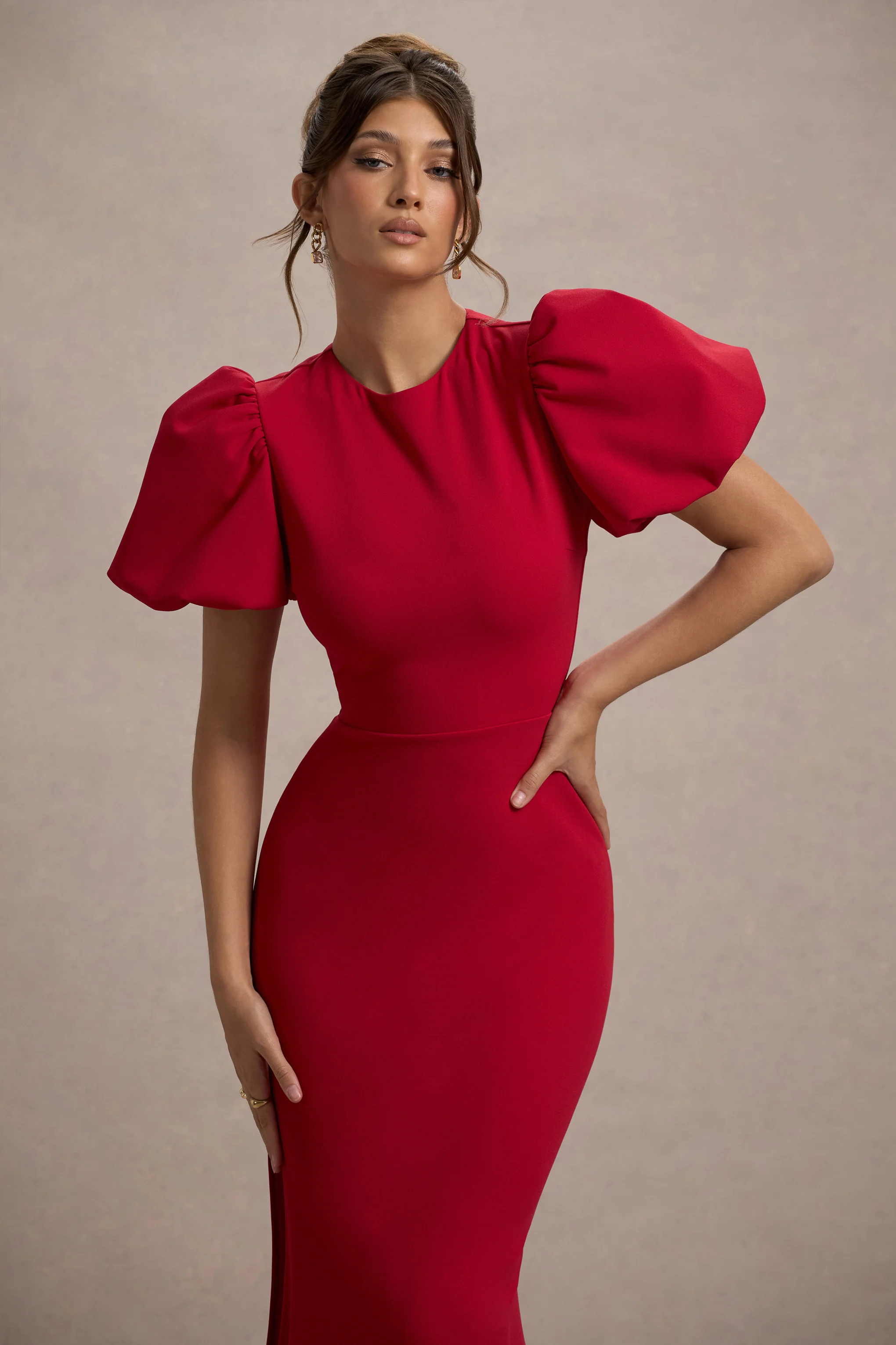 Love Letters | Red Puff-Sleeve Maxi Dress - Image 3