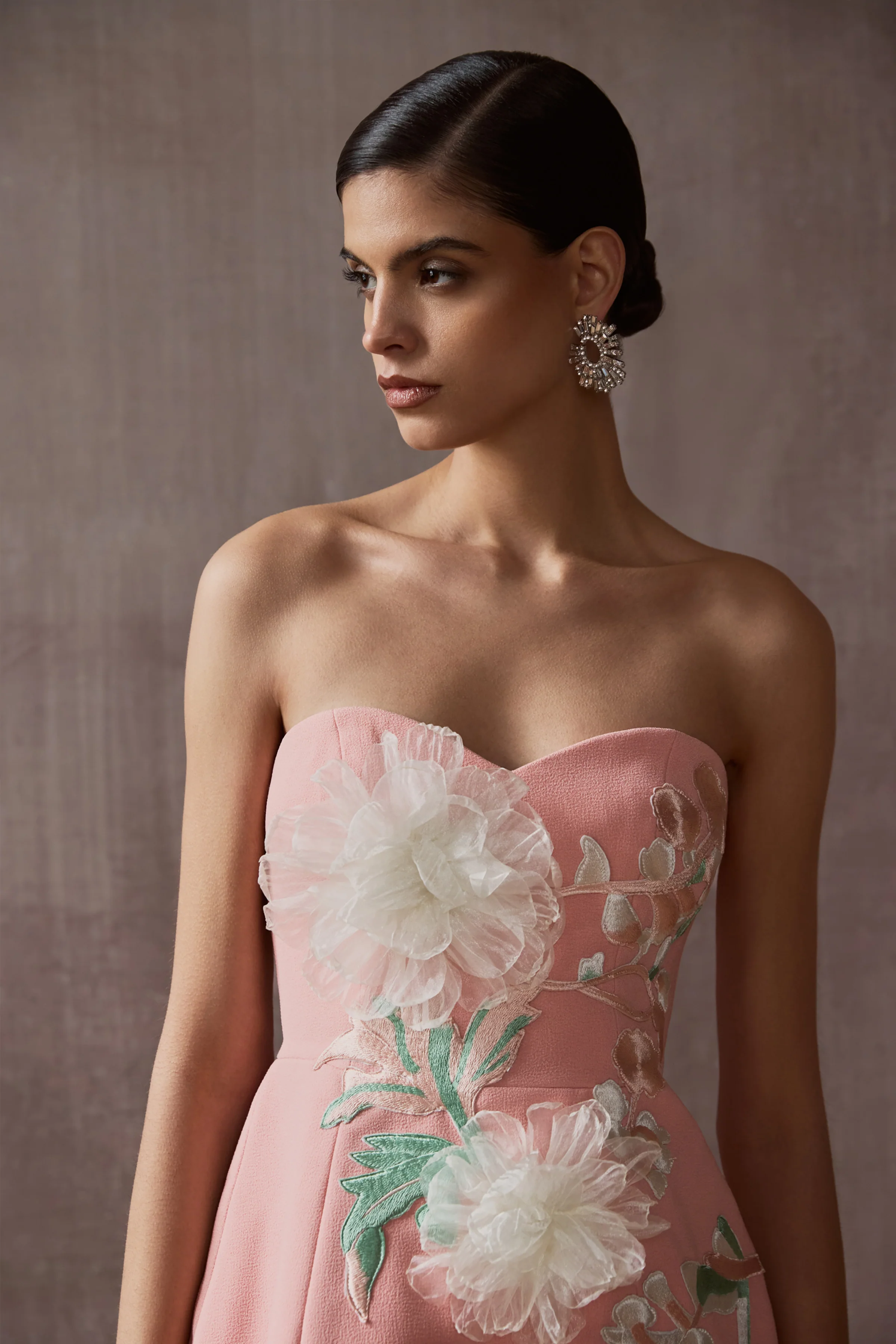 Lulu | Coral Sweetheart Embroidered Mini Dress - Image 2