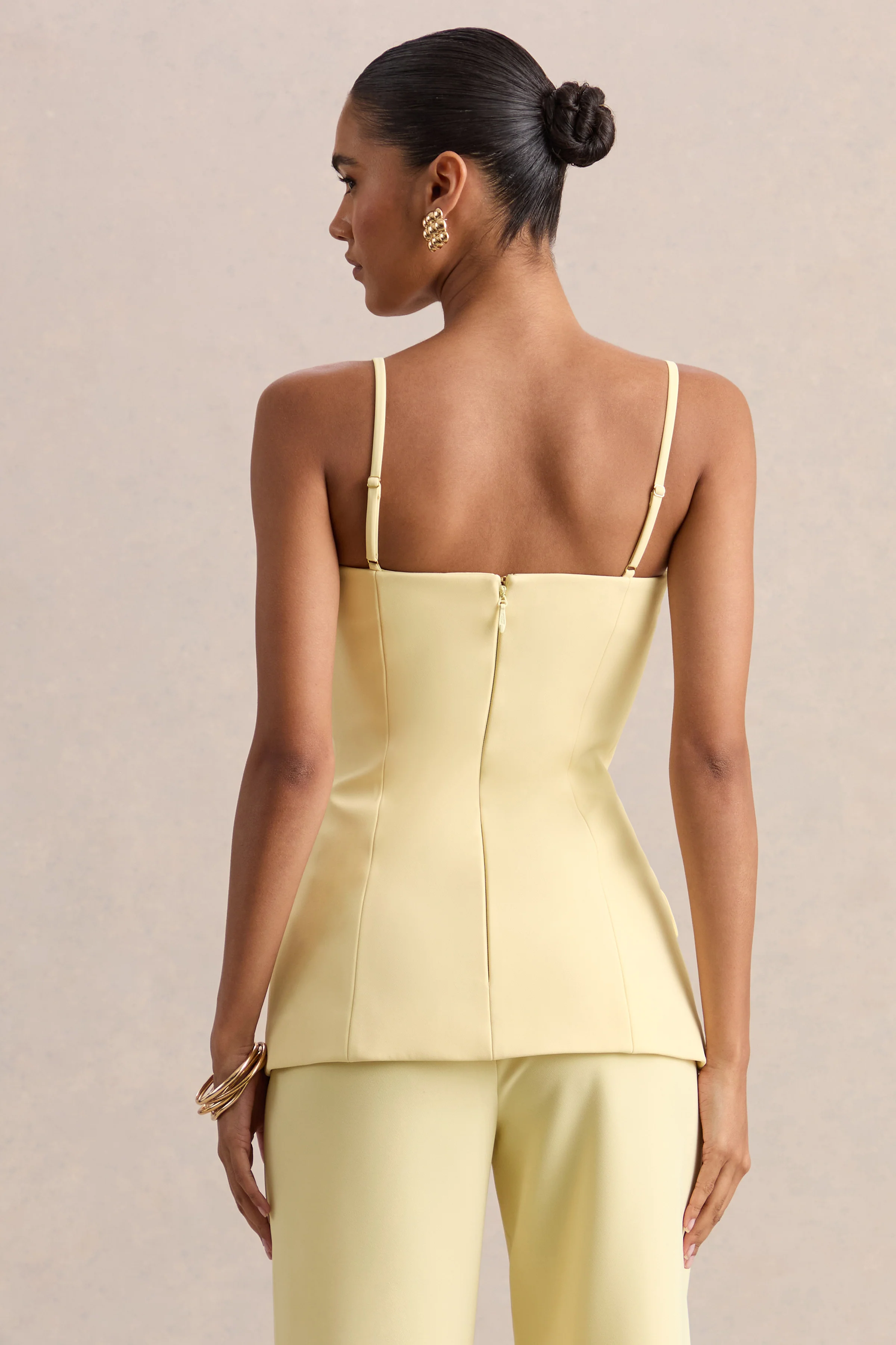 Lunivra | Lemon Square-Neck Tailored Top - Image 2