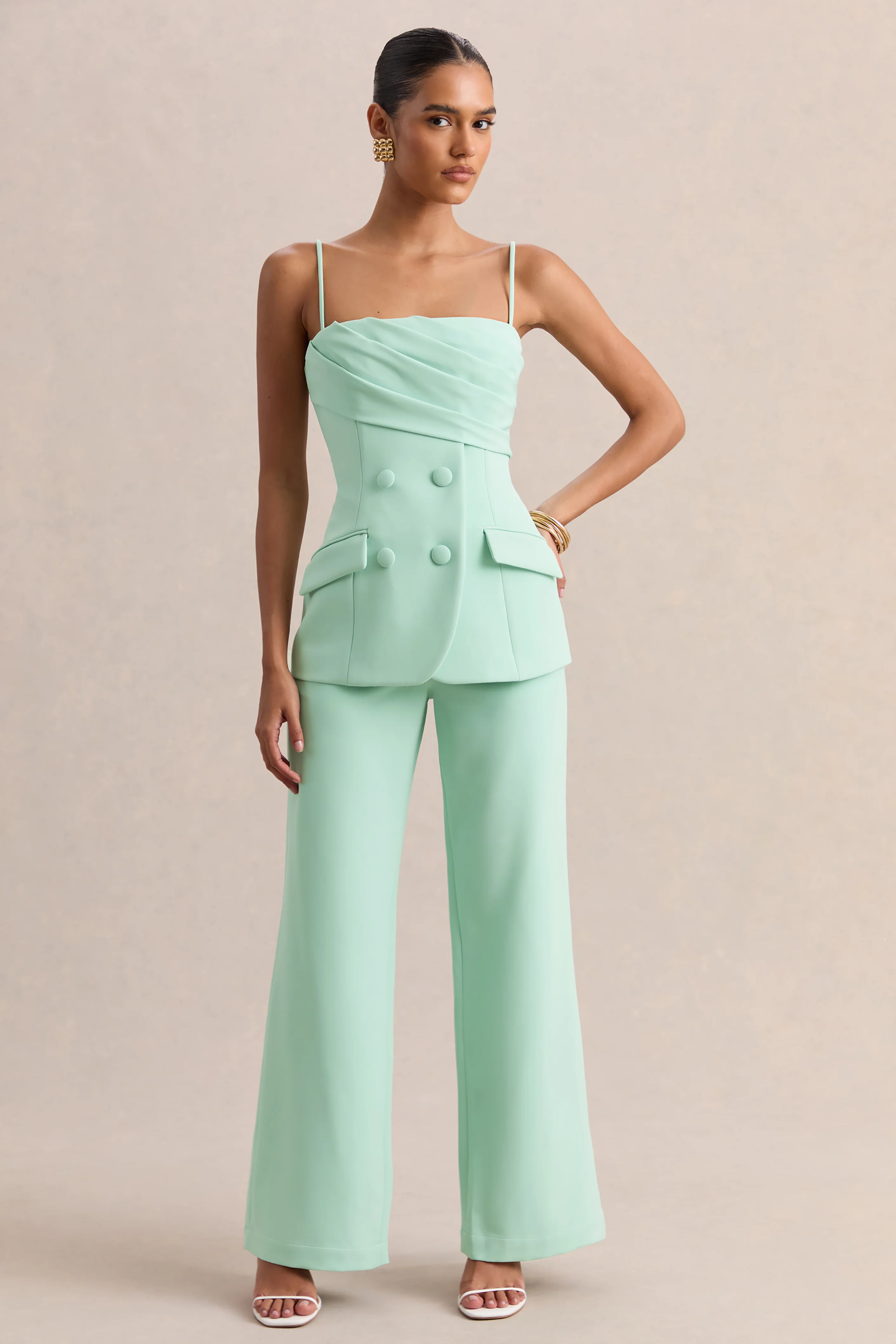 Lunivra | Sage Square-Neck Tailored Top - Image 4