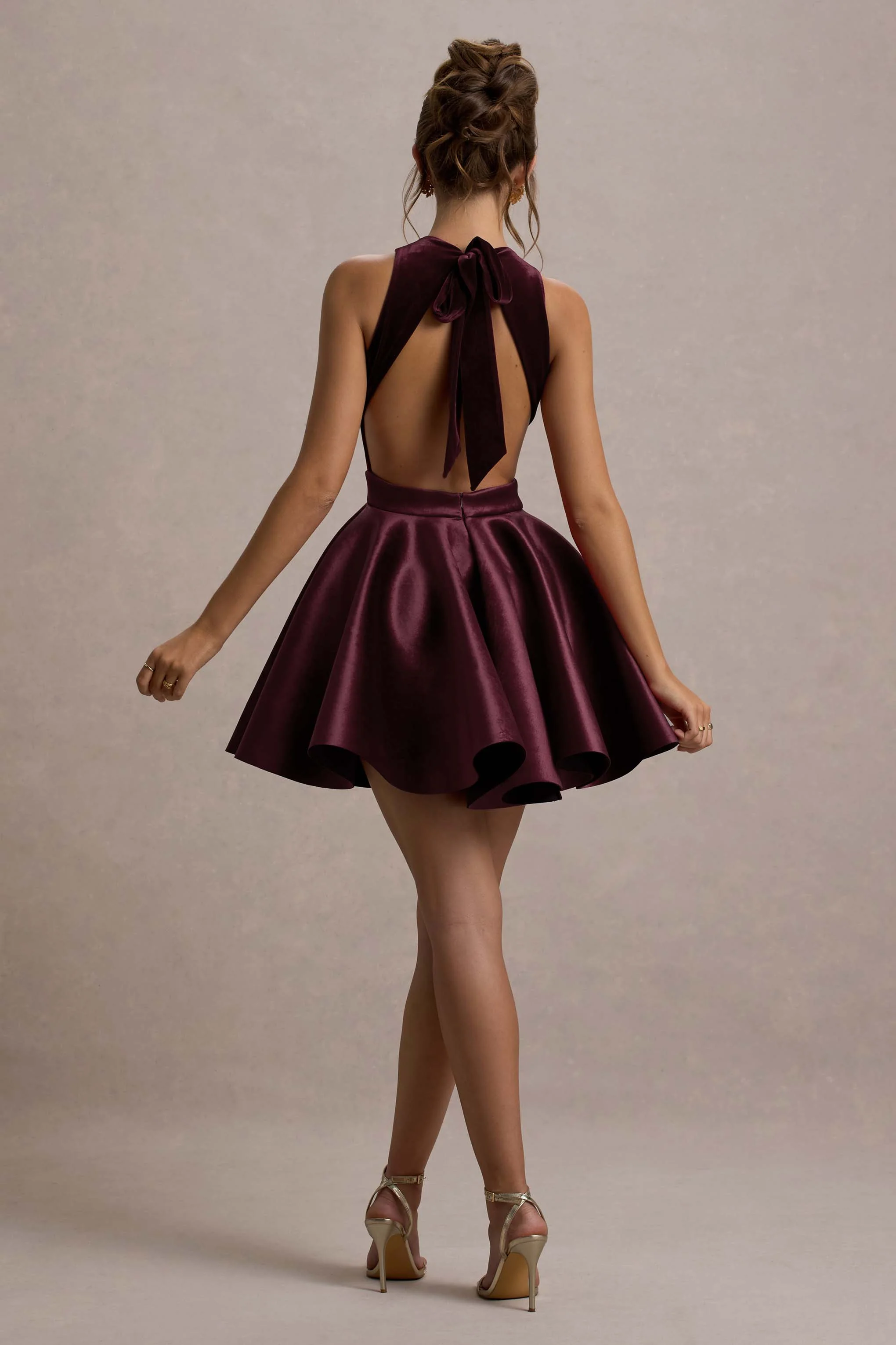 Mackie | Port Velvet Sleeveless Skater Mini Dress - Image 2