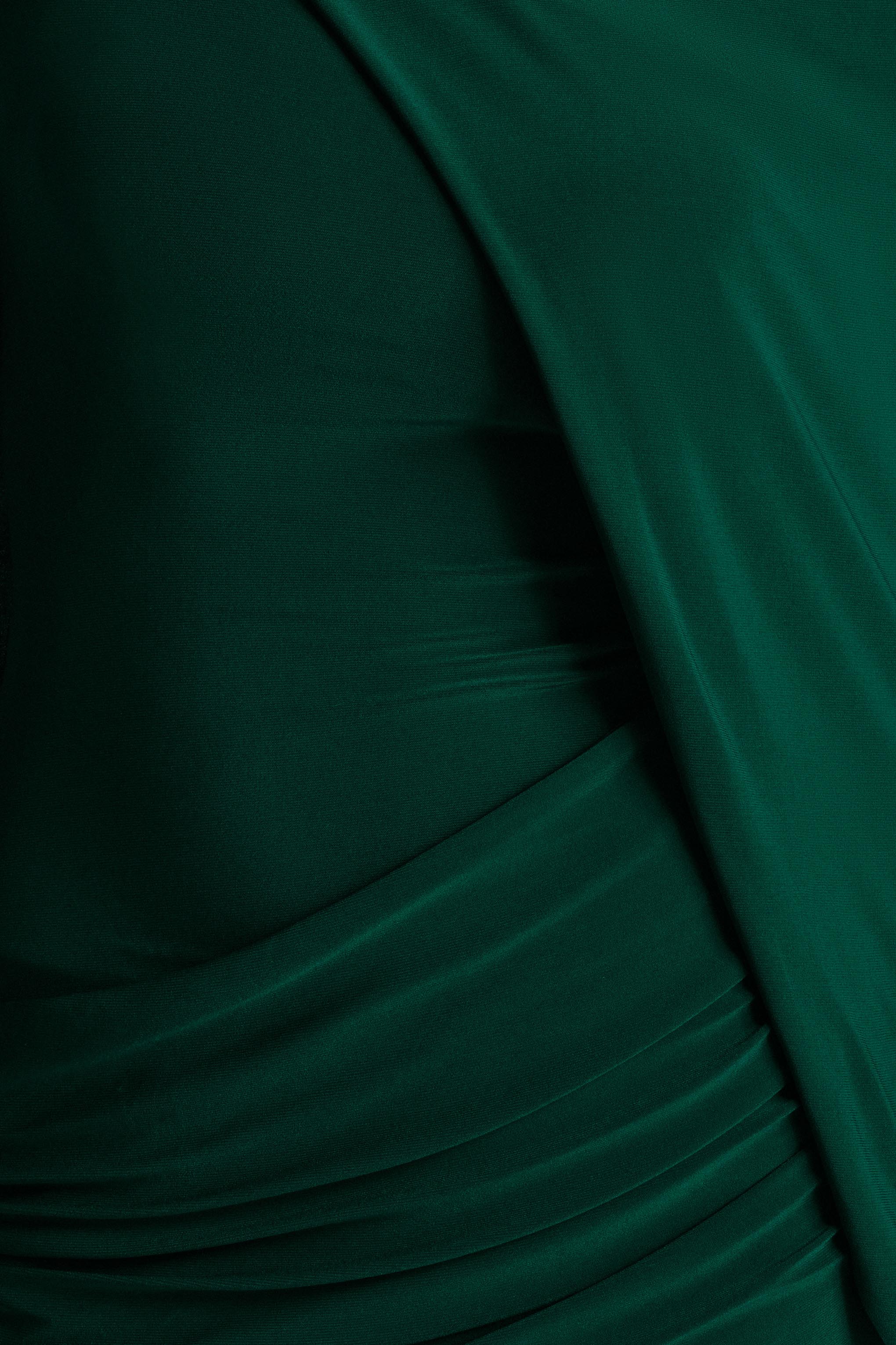 Maeve | Bottle Green Cape-Sleeve Draped Maxi Dress - Image 6