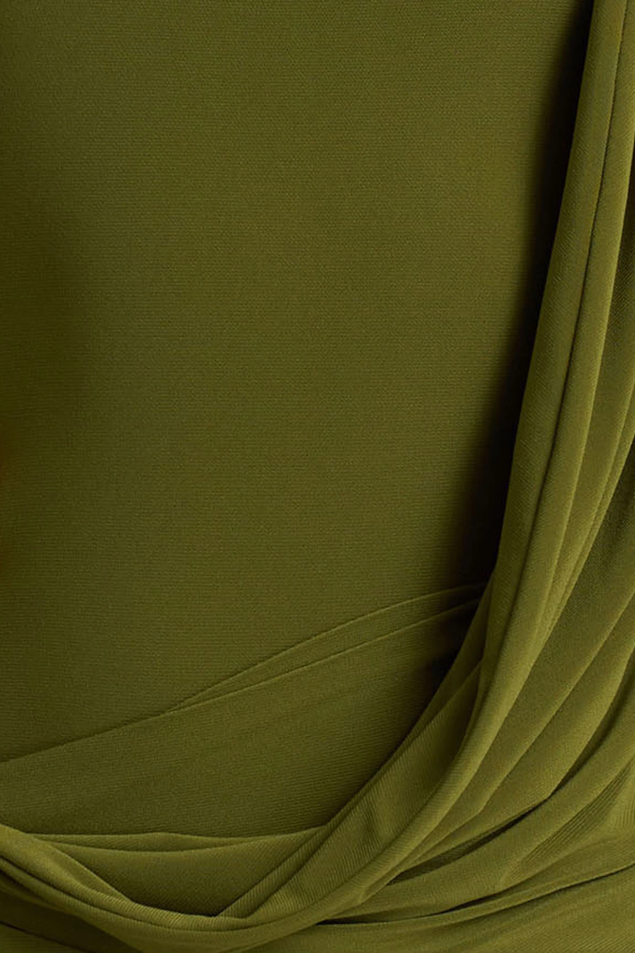 Melissa | Olive Long-Sleeve Wrap Maxi Dress With Draped Detailing - Image 6