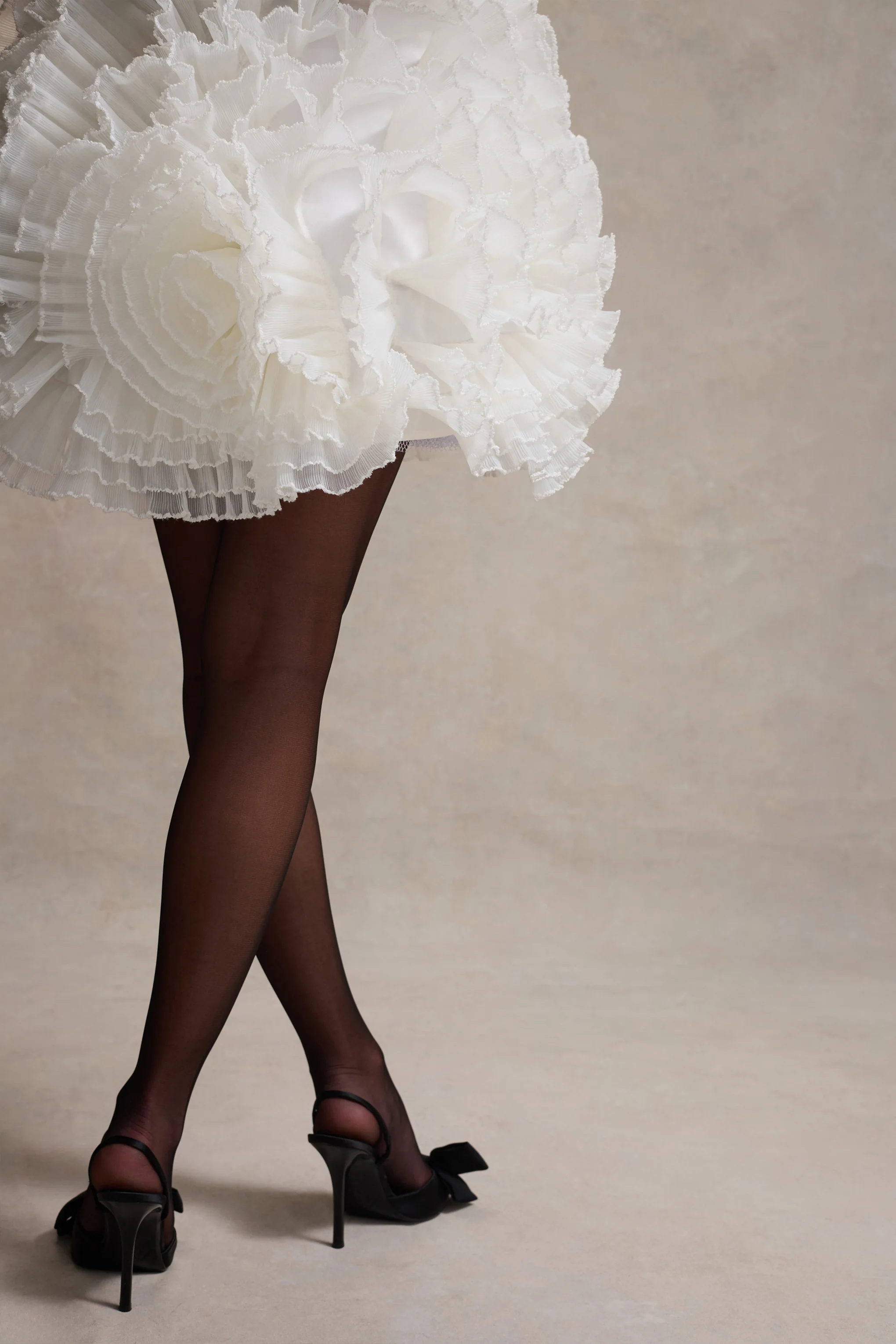 Meringue | Black Velvet Plunge-Neck Mini Dress With Tulle Skirt - Image 9