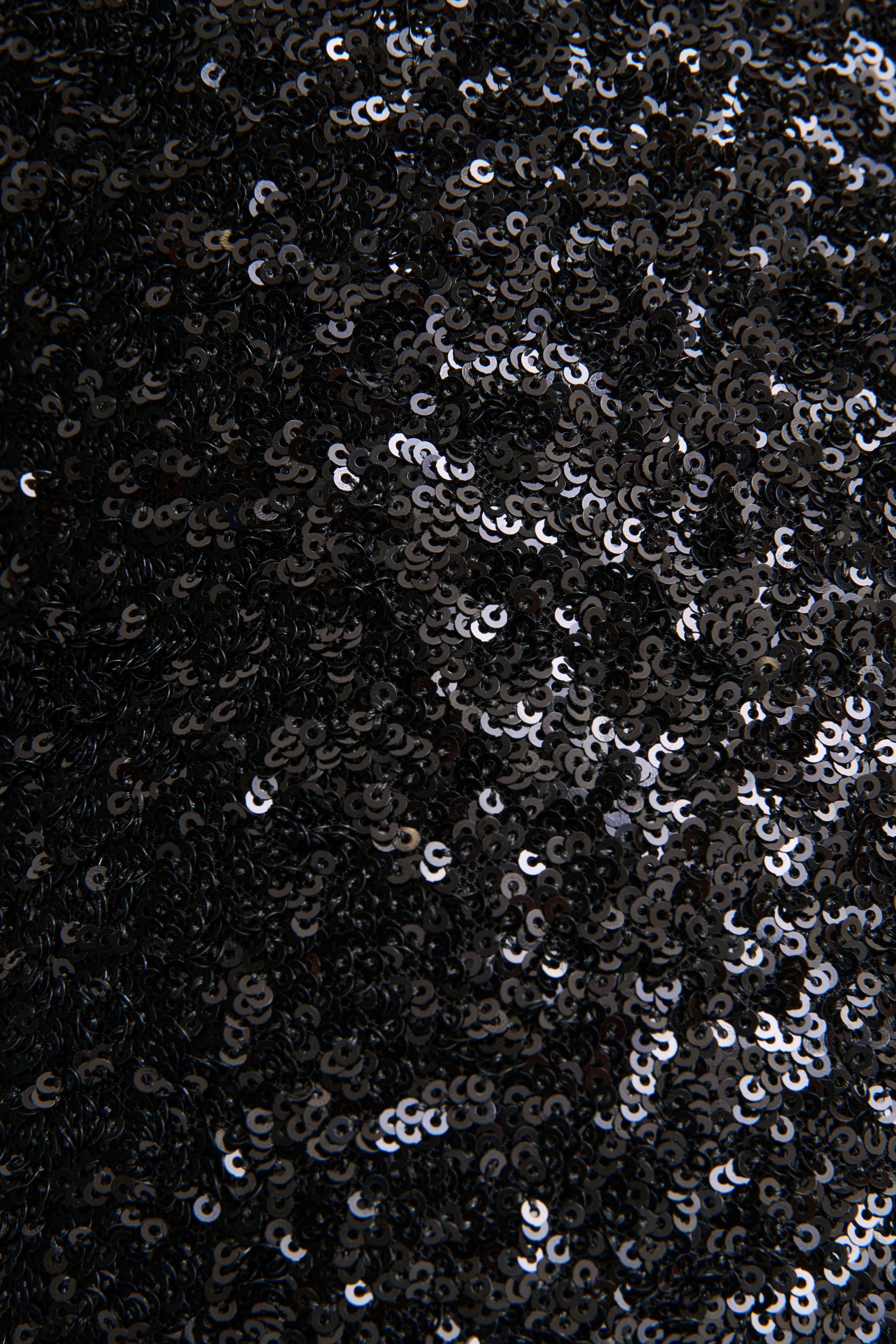 Mery | Black Sequin High-Neck Wrap Maxi Dress With One-Long Sleeve - Image 7