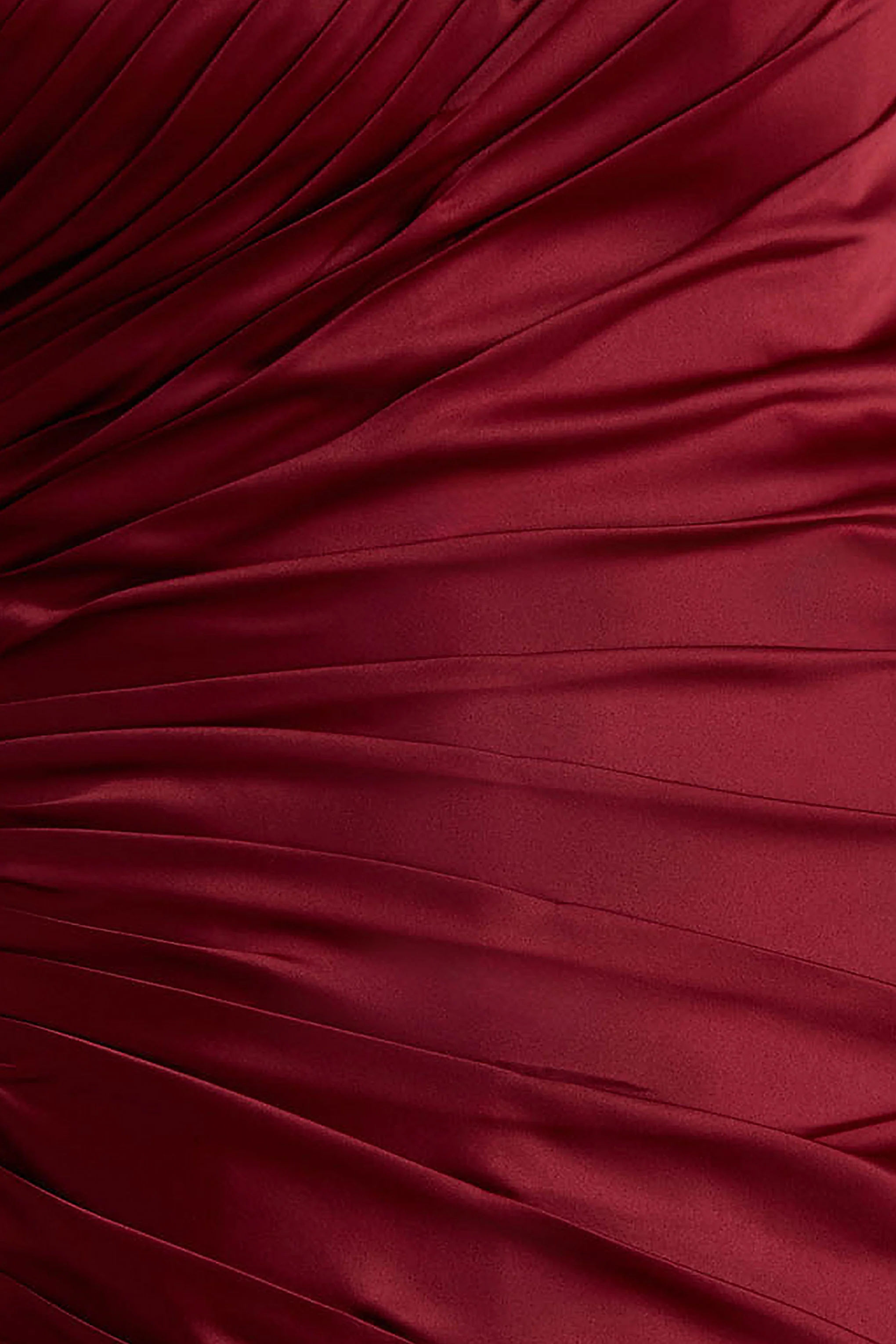 Milia | Burgundy Satin Hand-Embellished Strapless Corset Maxi Dress - Image 6