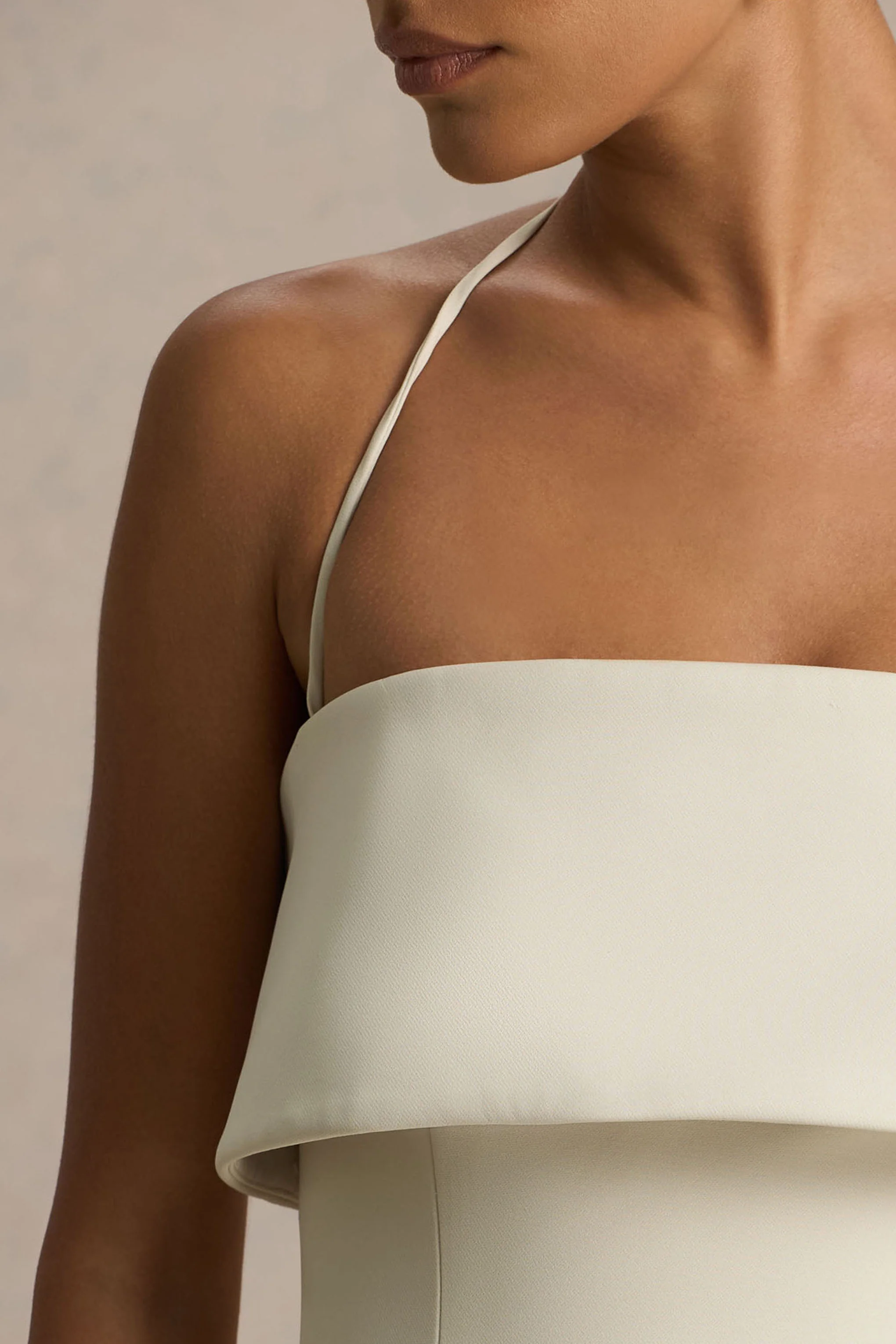Nelly | Nude Bandeau Mini Dress - Image 3