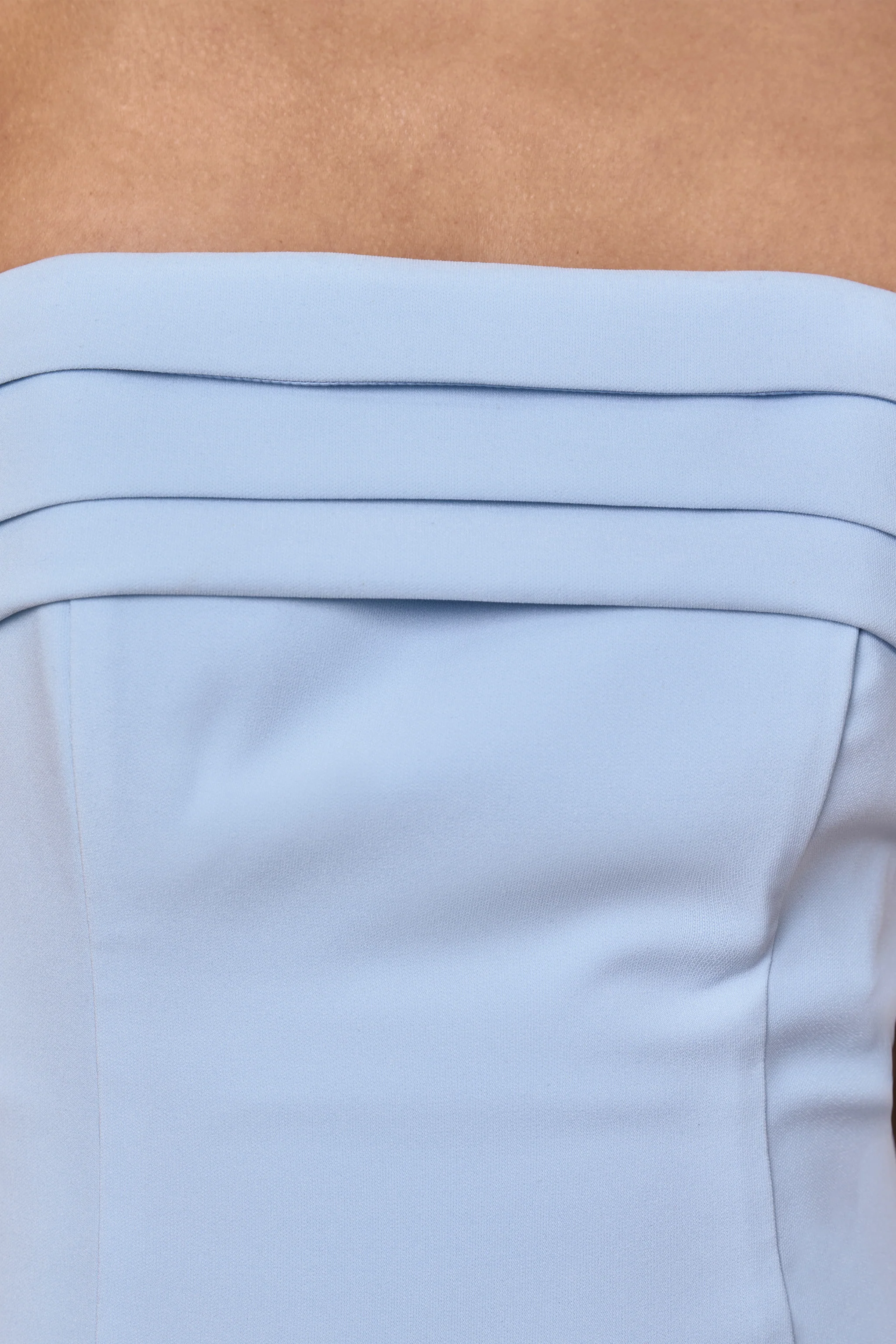 Nerissa | Light Blue Bandeau Maxi Dress With Scarf - Image 7
