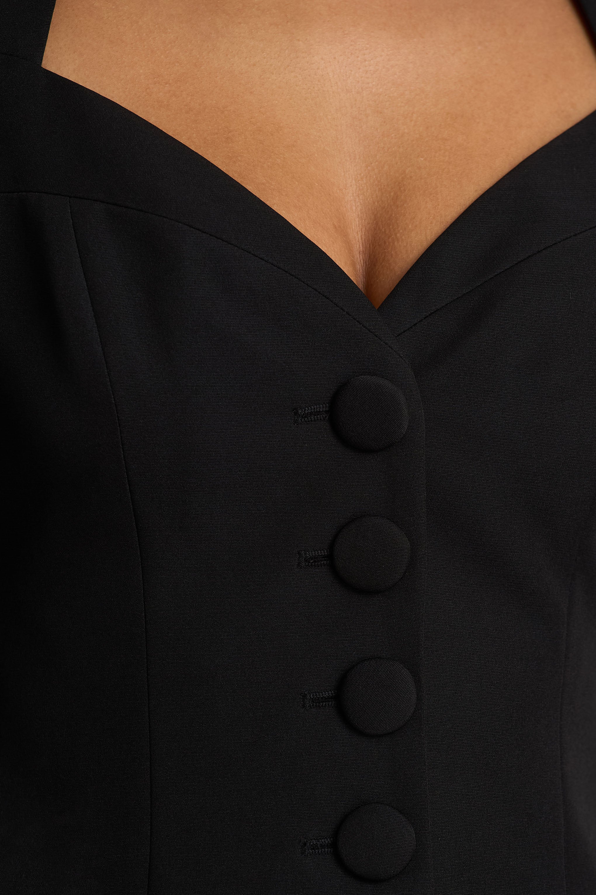 Olympia | Black Sweetheart-Neck Tailored Top - Image 6