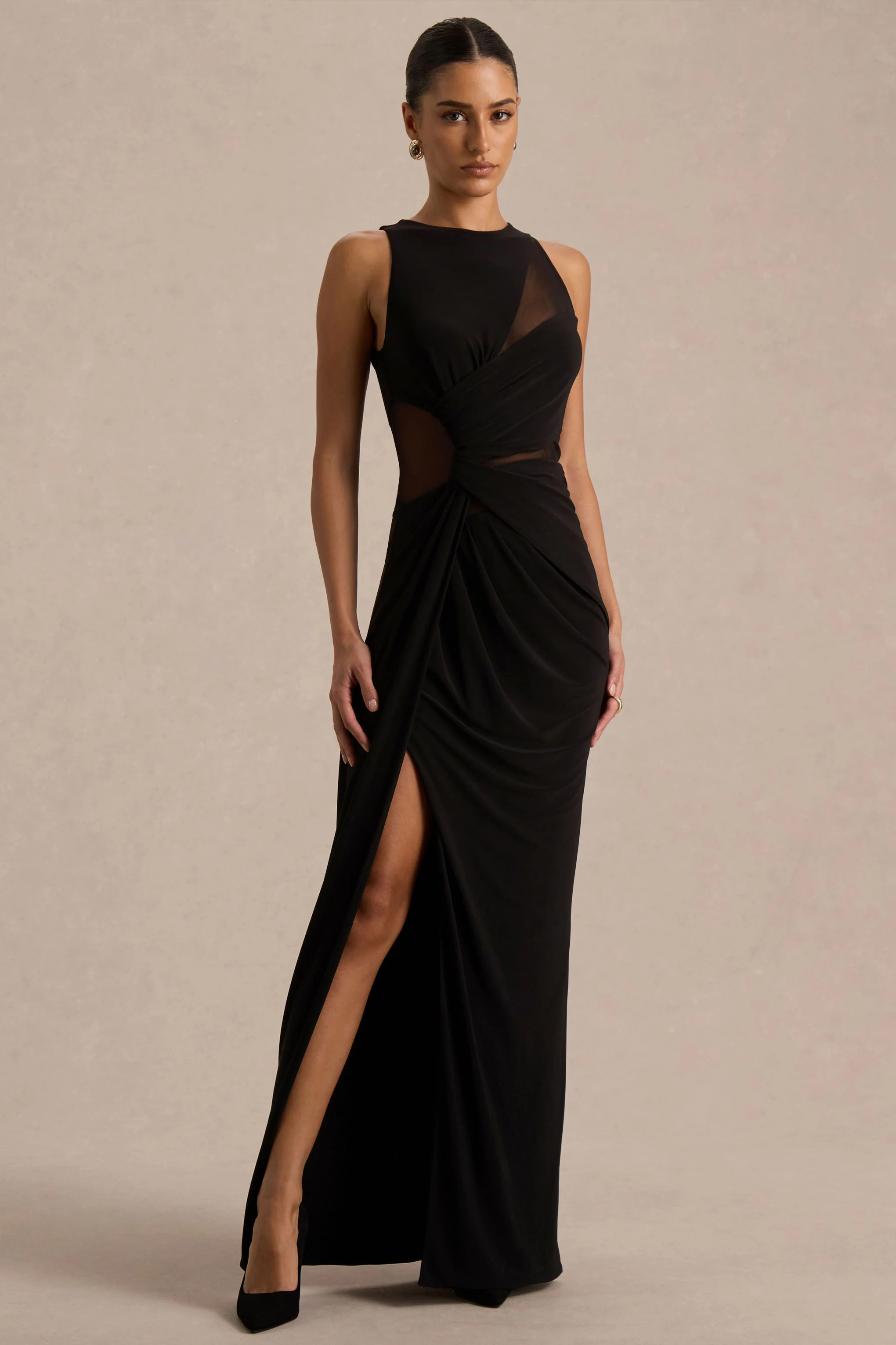 Opaline | Black Crew-Neck Maxi Dress - Image 5