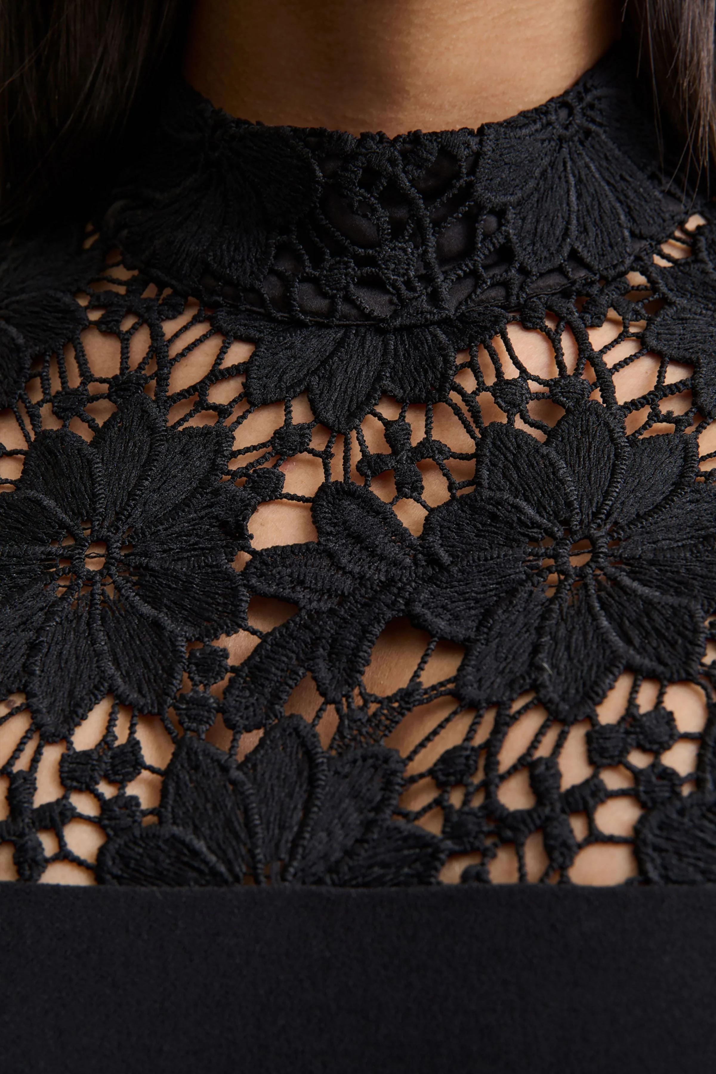 Orlina | Black High-Neck Jumpsuit With Lace Detailing - Image 6