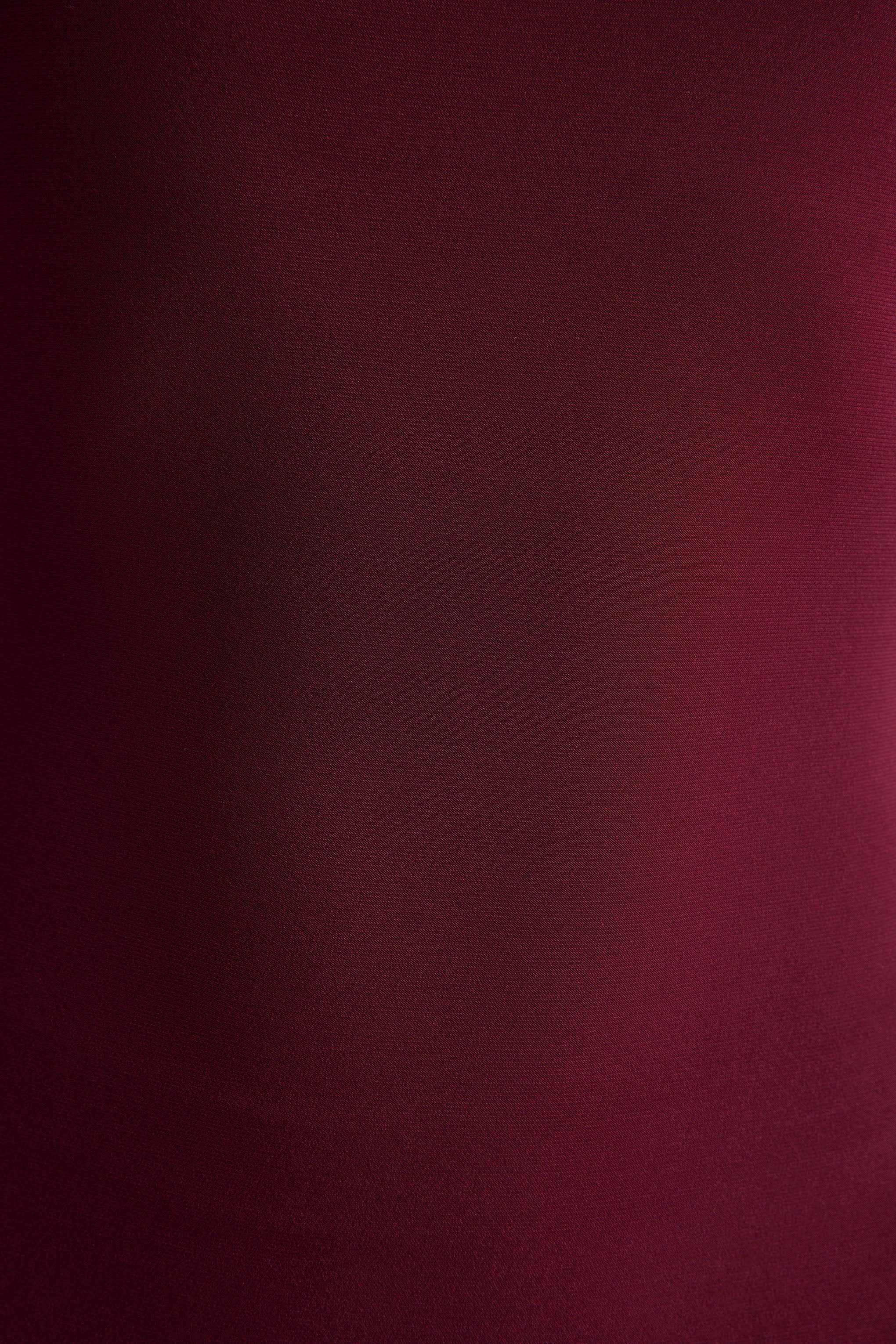 Ottilie | Burgundy Asymmetric-Neck Maxi Dress - Image 7