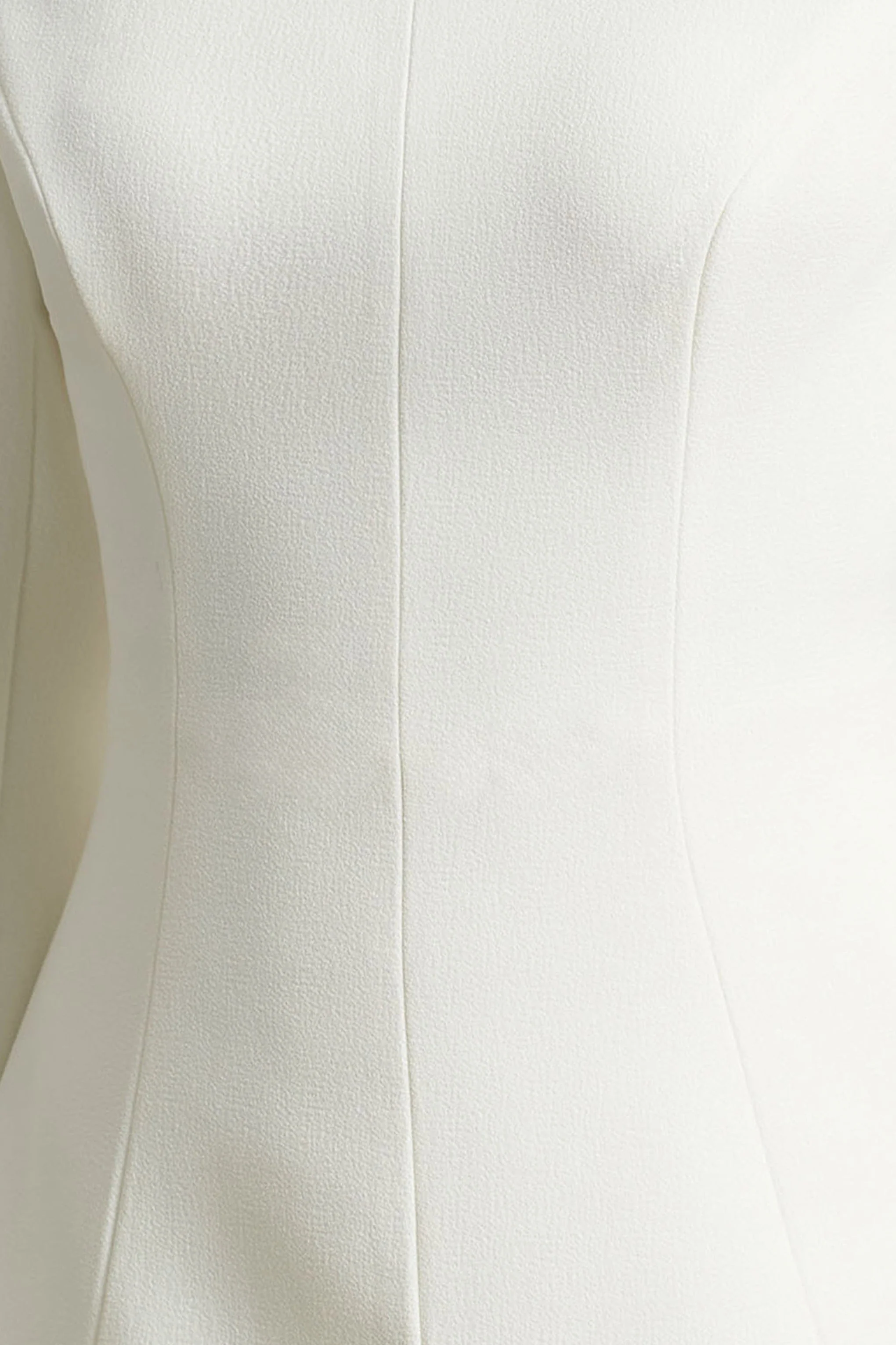 Pepita | Cream High-Neck Tailored Maxi Dress With Drop-Waist And Satin Skirt - Image 7