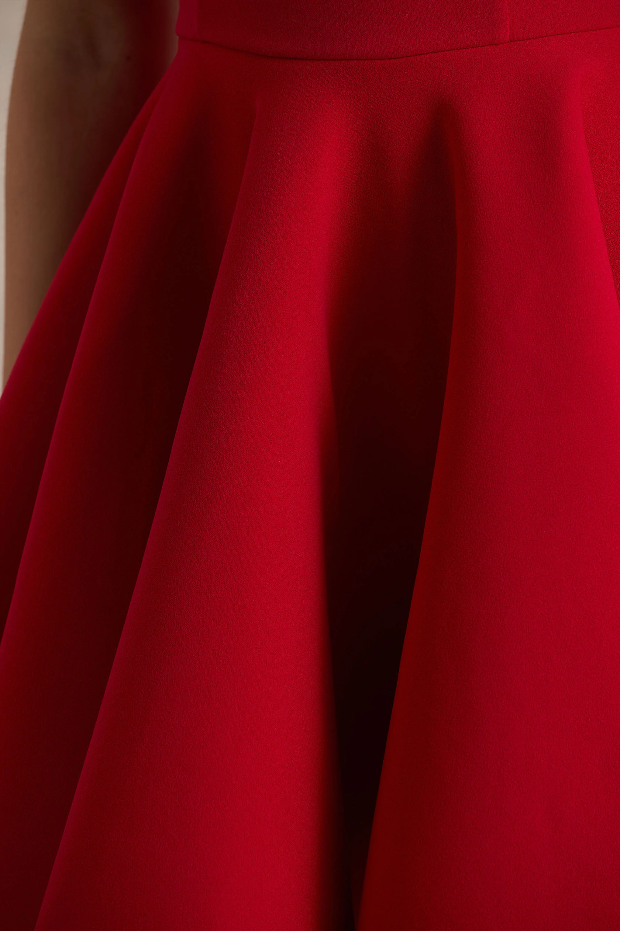 Prosperity | Red Asymmetric-Neck Mini Dress With Bow Detail - Image 6