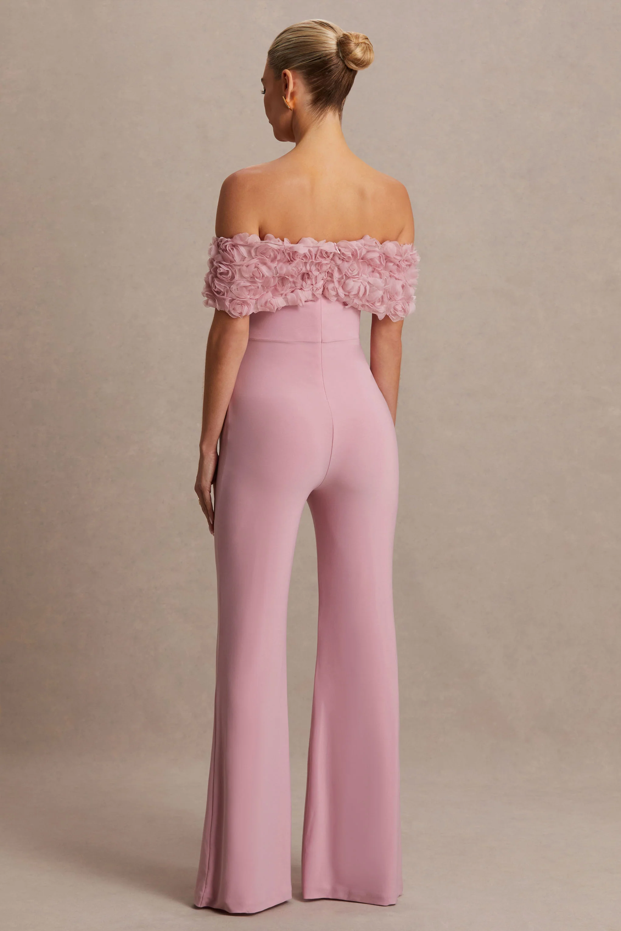 Sallow | Pink Floral Bardot Maternity Jumpsuit - Image 8