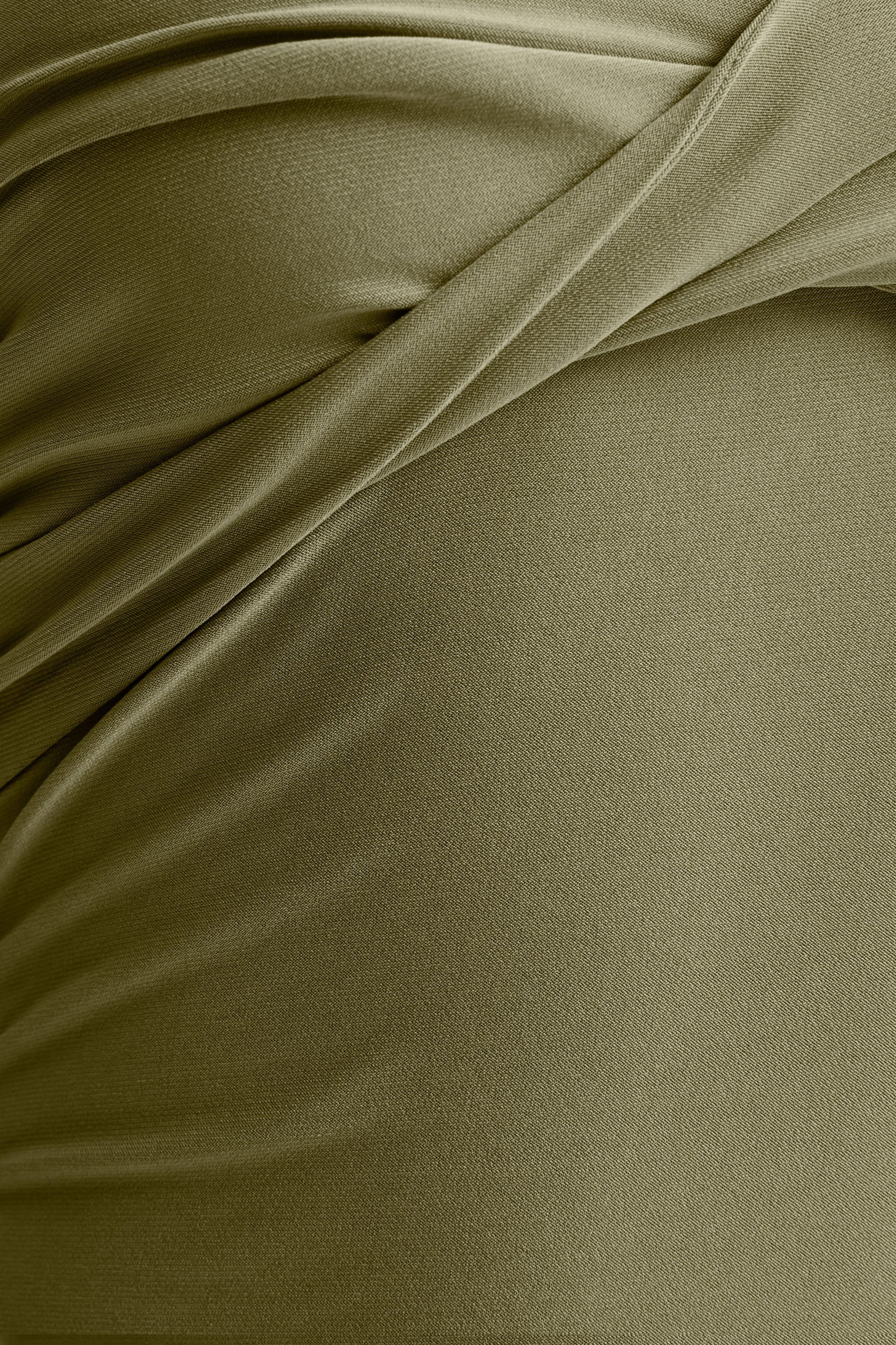 Sheila | Olive Bandeau Maxi Dress With Scarf Detail - Image 7