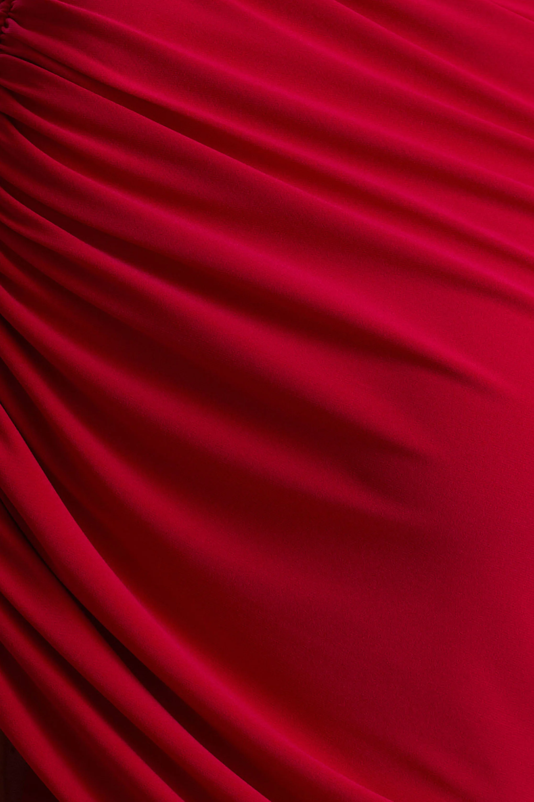 Sylvie | Red Asymmetric-Neck Maxi Dress - Image 6