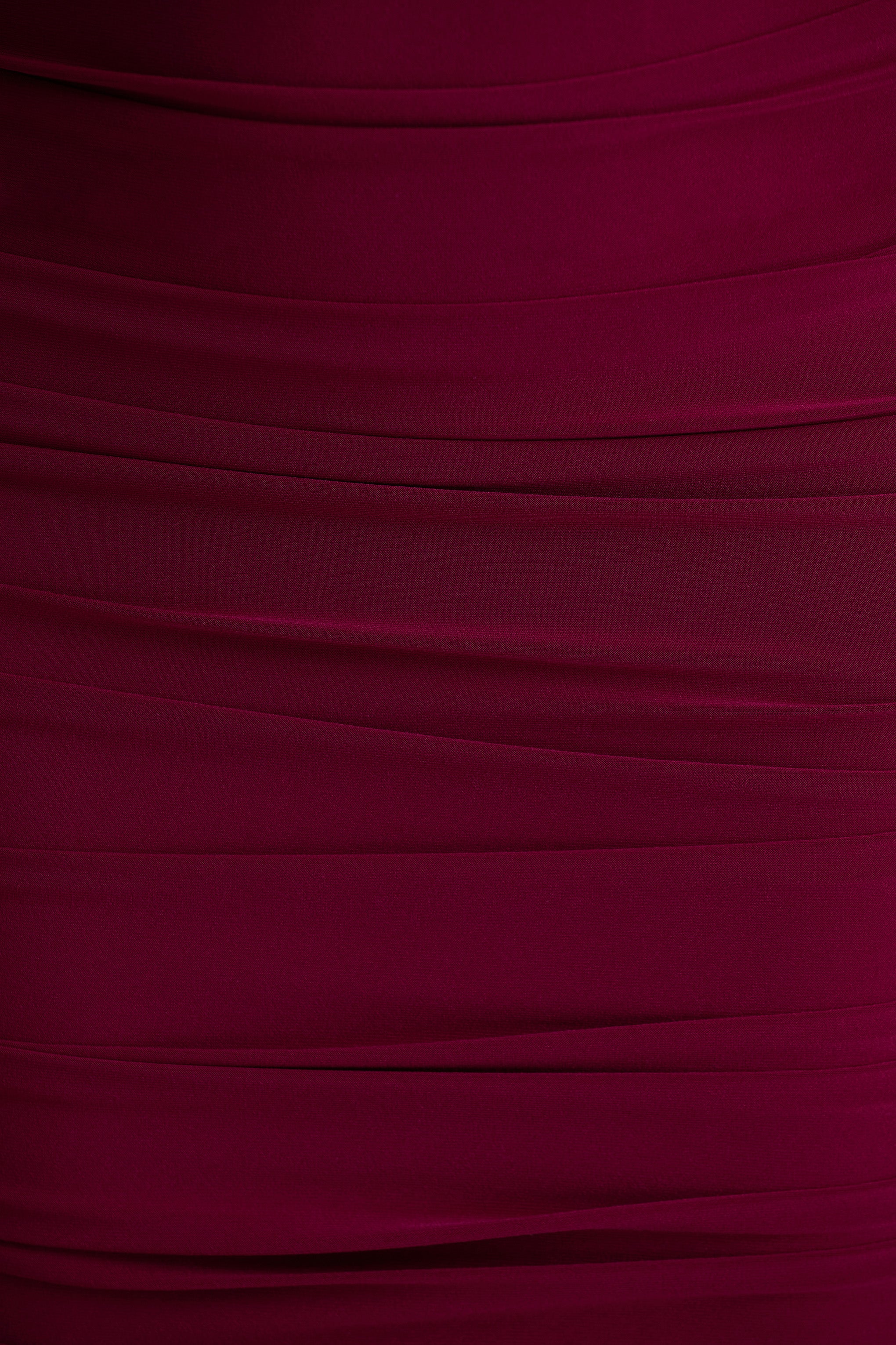 Tamara | Burgundy Long-Sleeve Ruched Midi Dress - Image 6