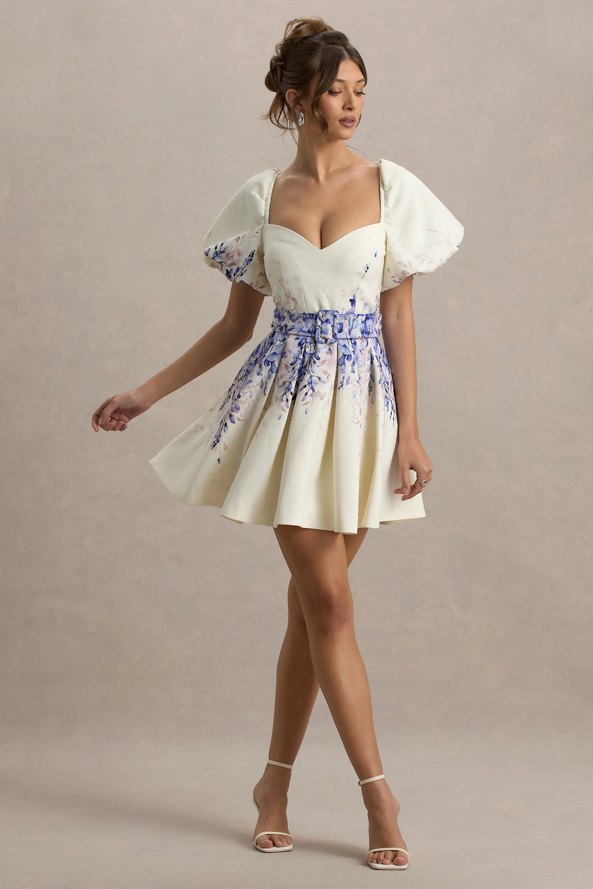 Tapia | Wisteria Print Belted Mini Dress - Image 6